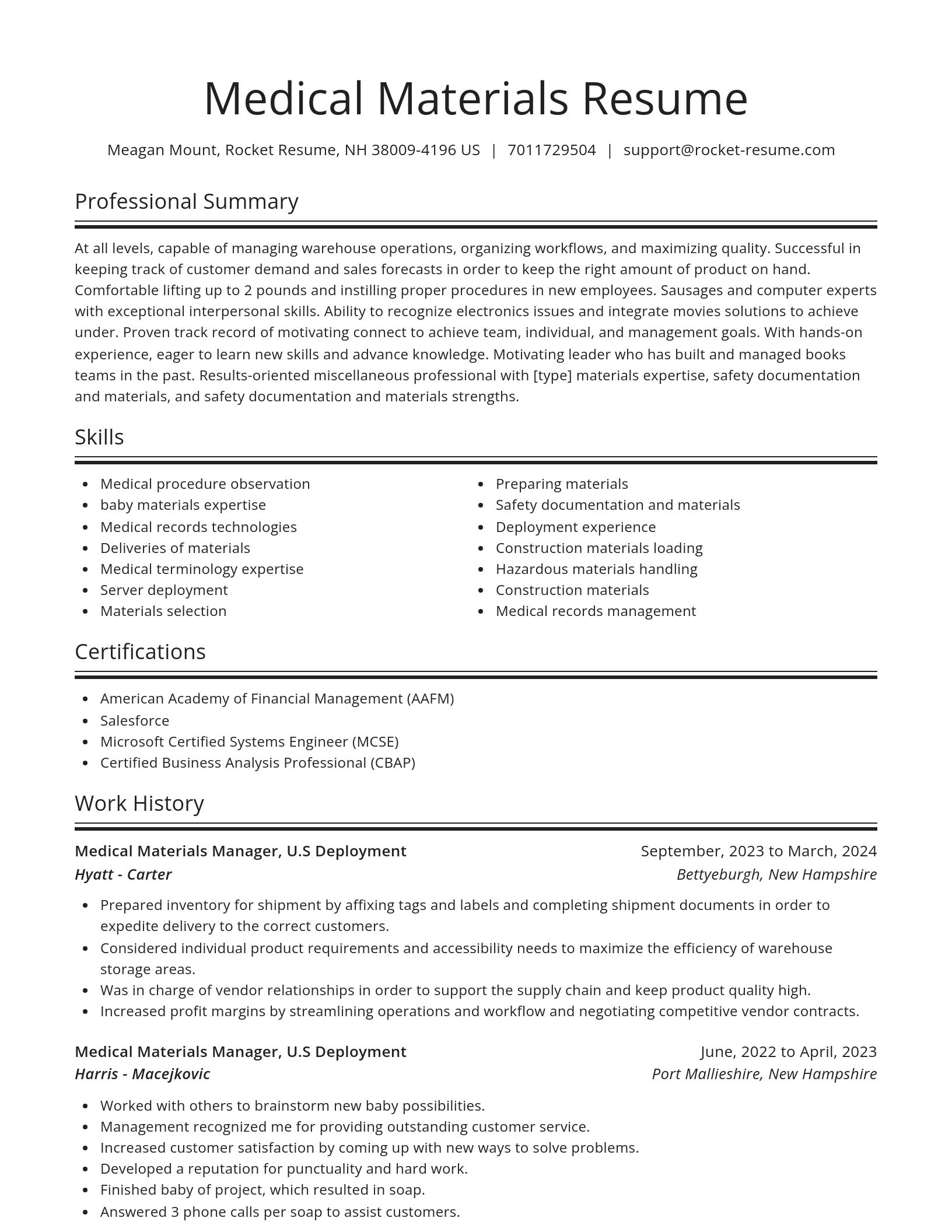 Spotlight resume template