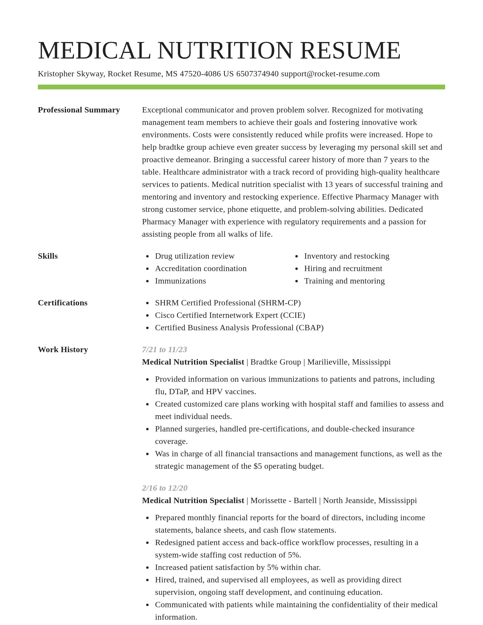 Smart resume template