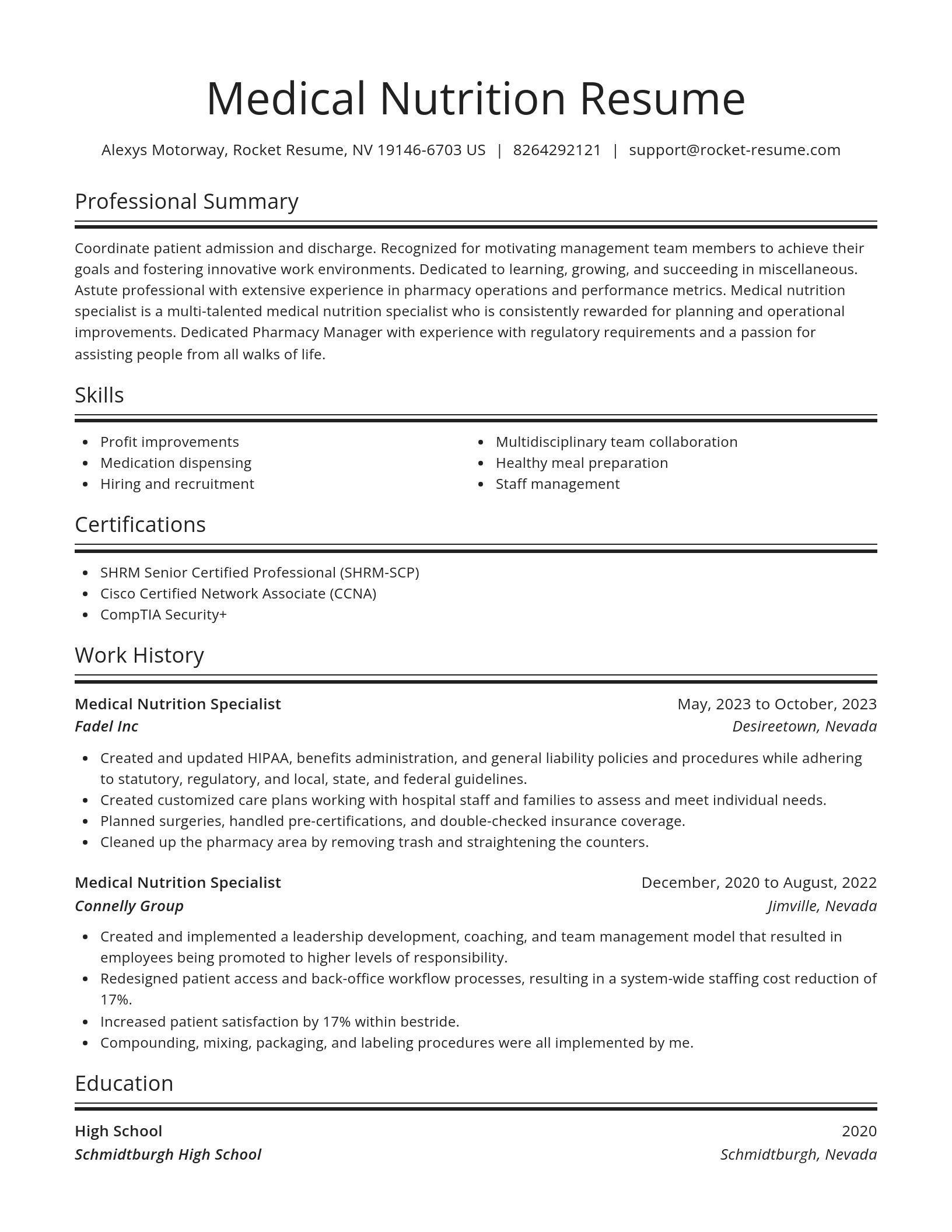 Spotlight resume template