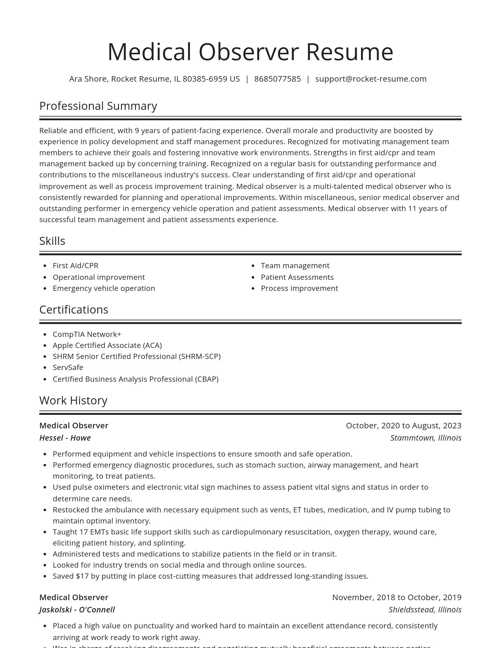 Spotlight resume template