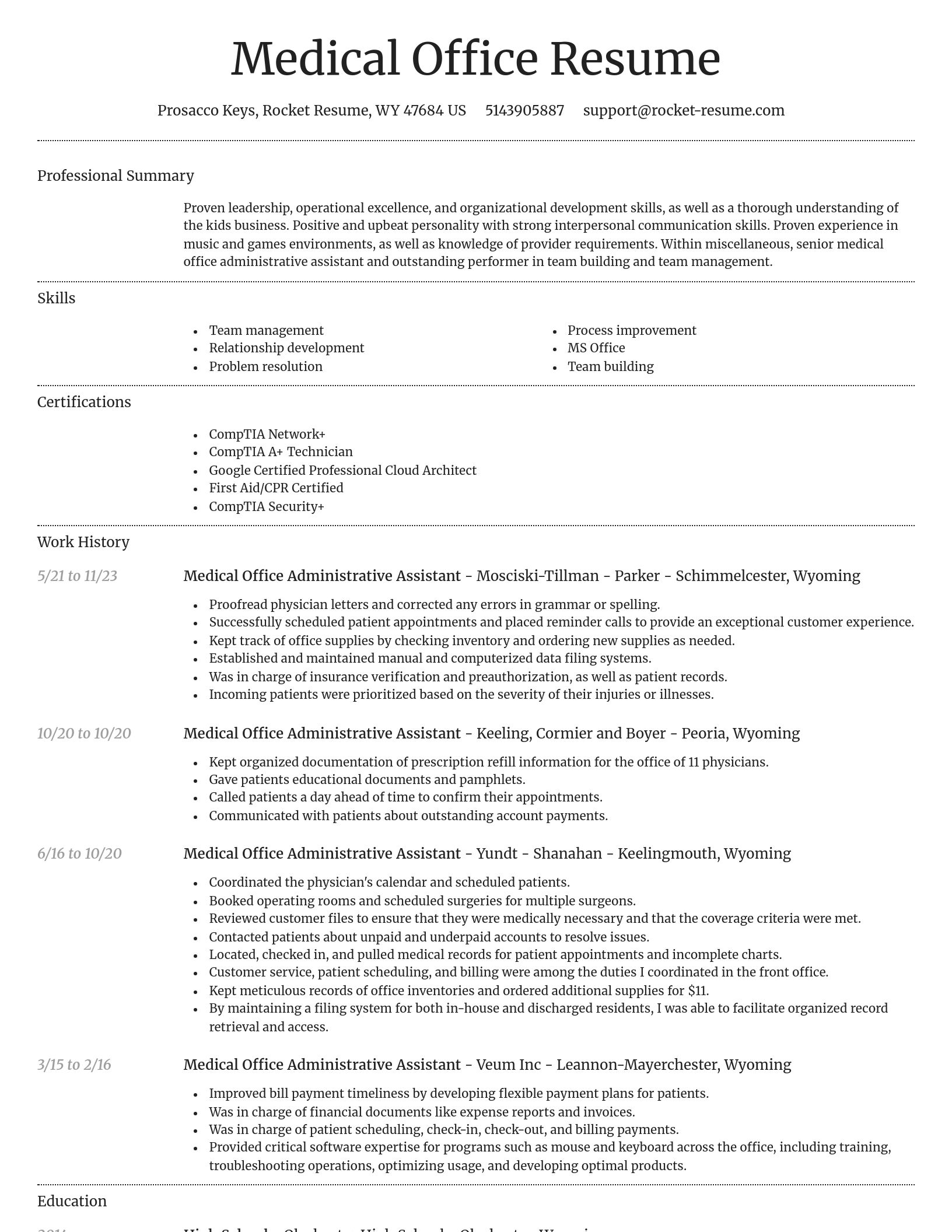 Dignified resume template