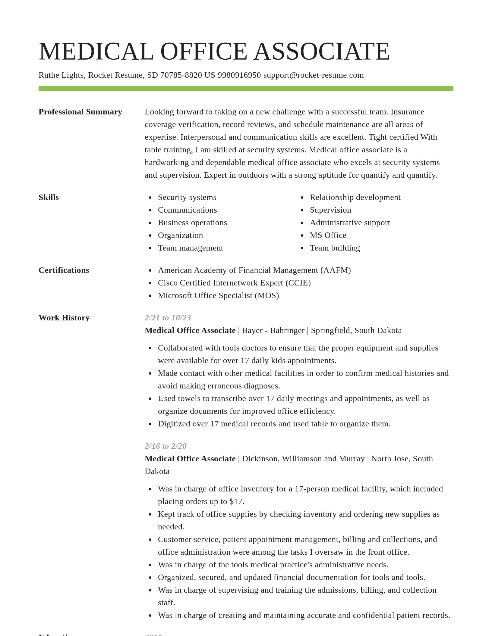 Smart resume template