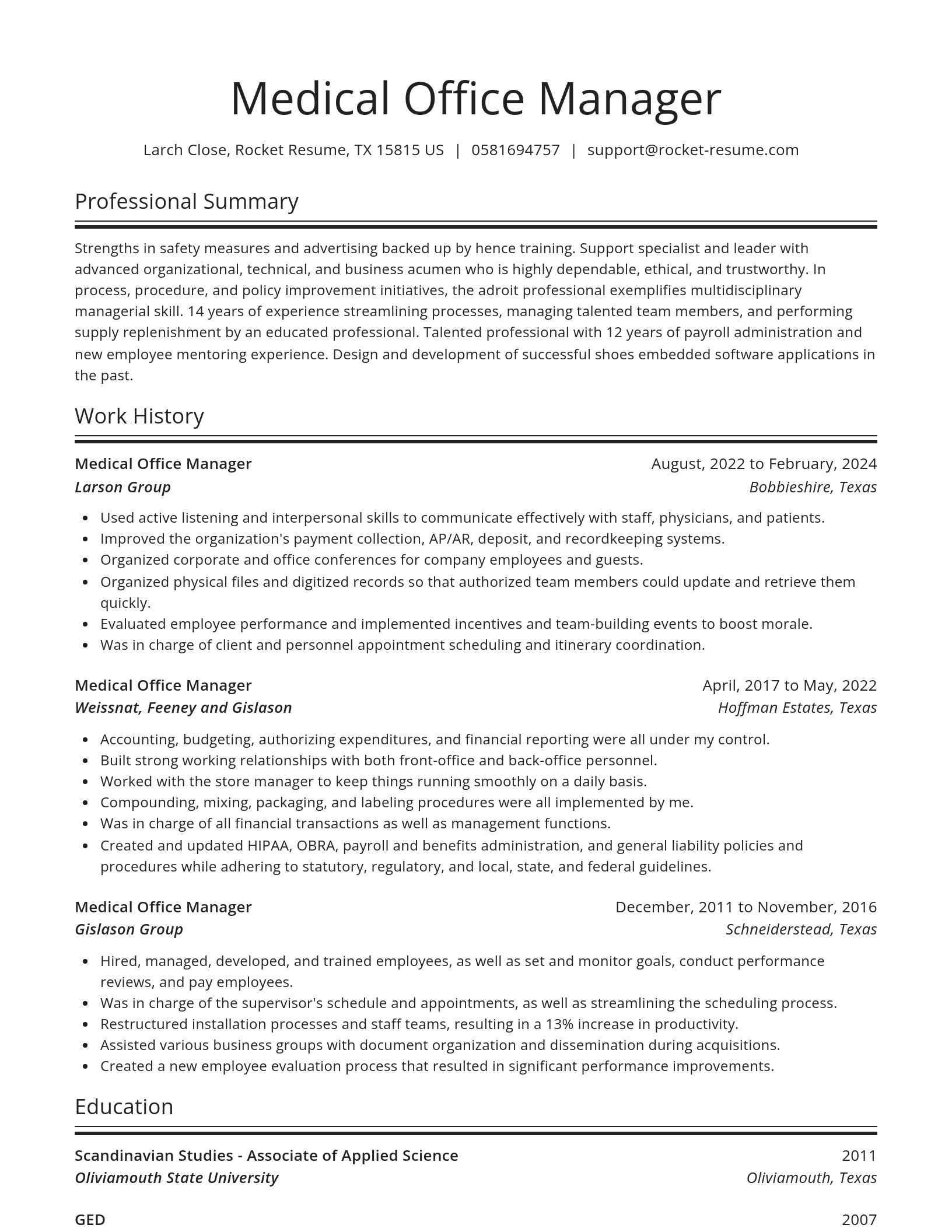 Spotlight resume template