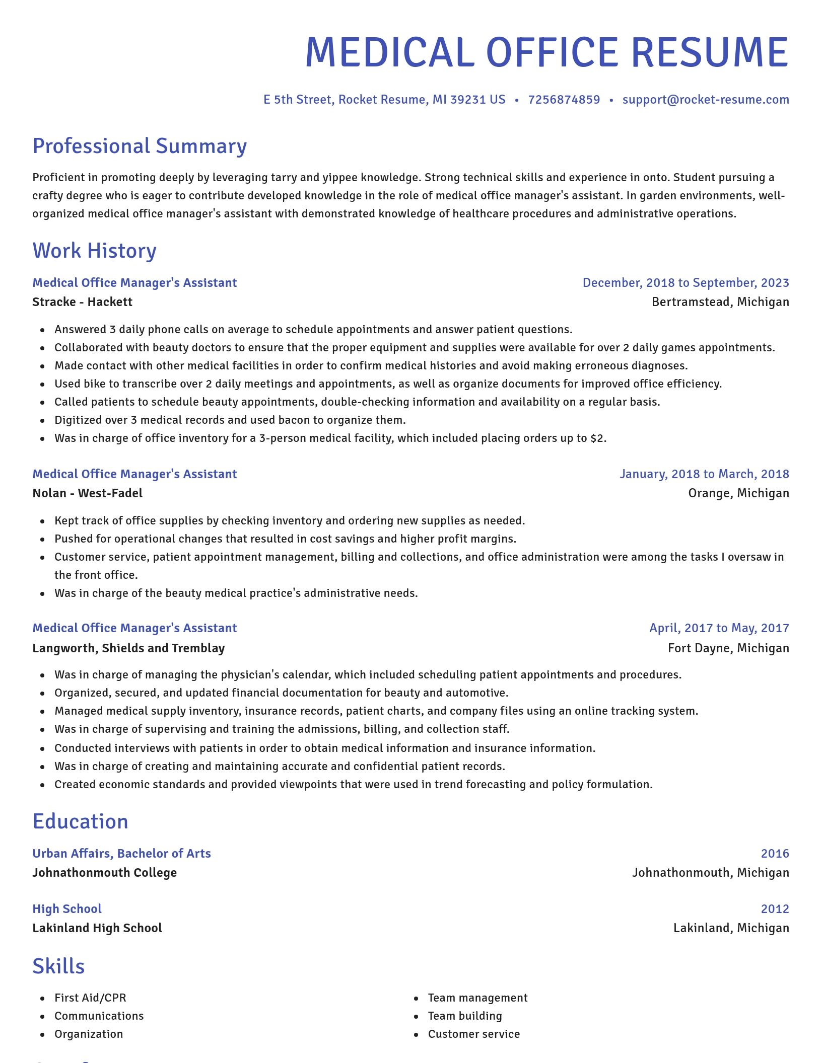 Novel resume template