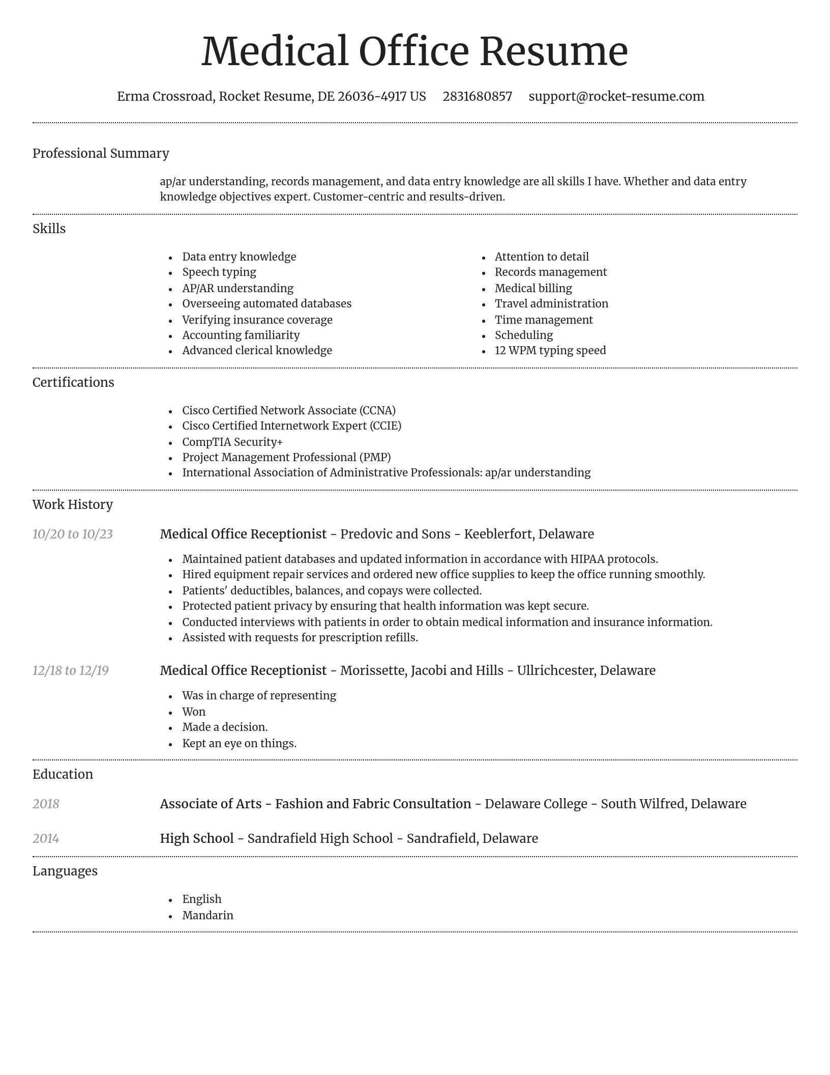 Dignified resume template