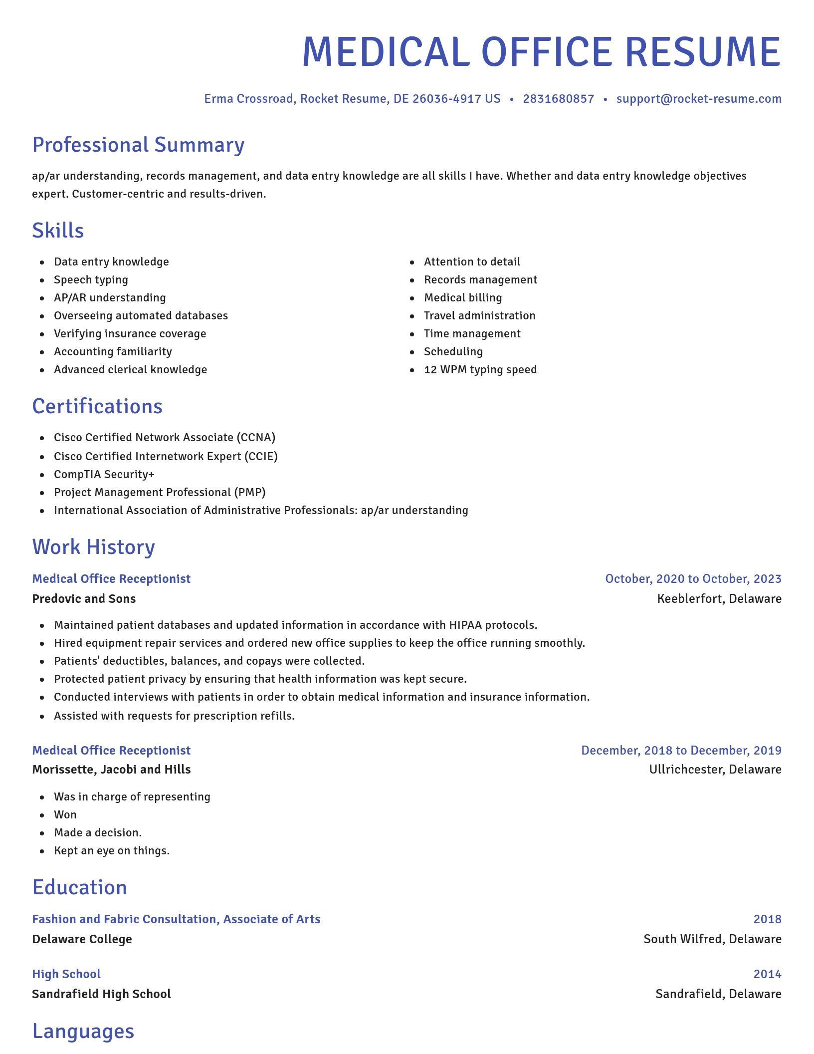 Novel resume template
