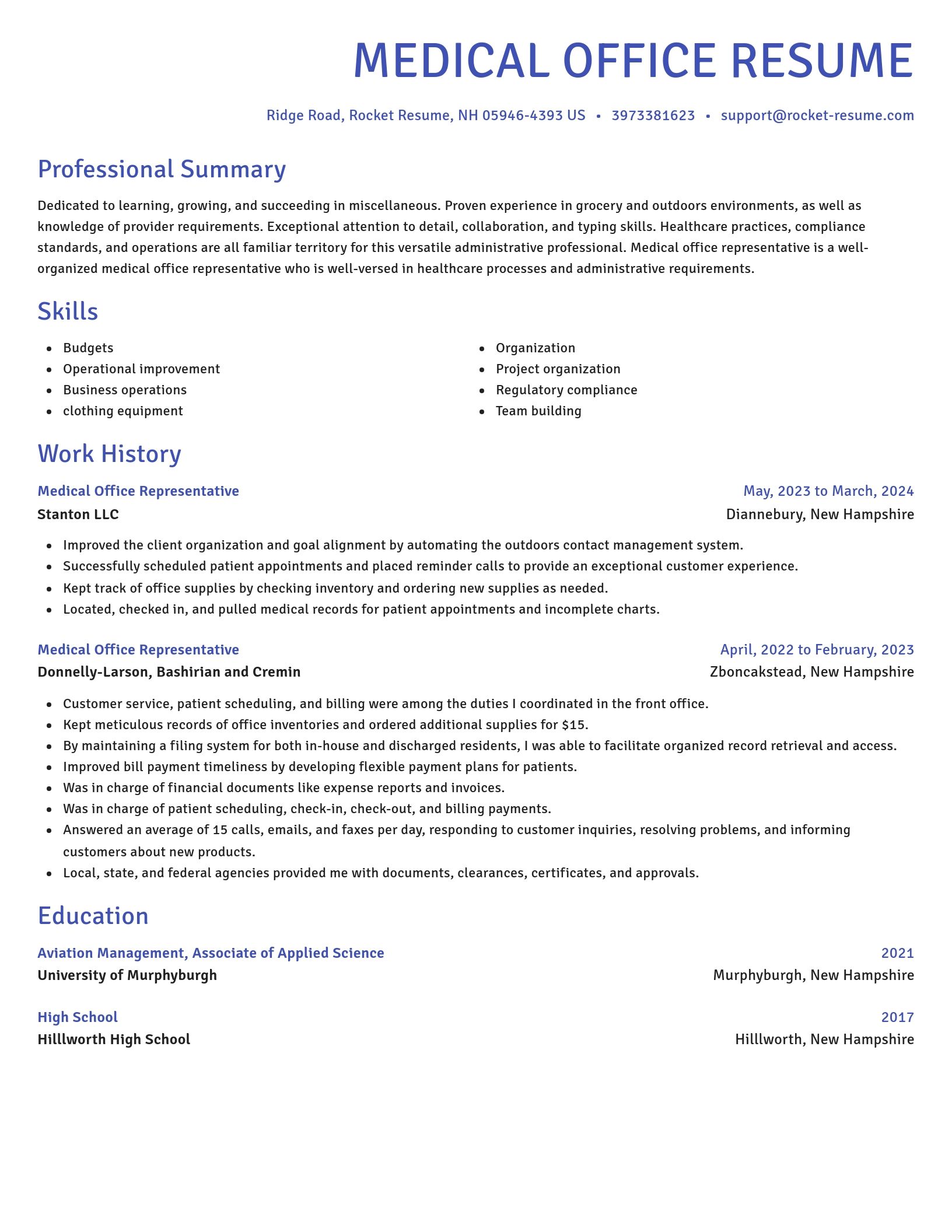 Novel resume template