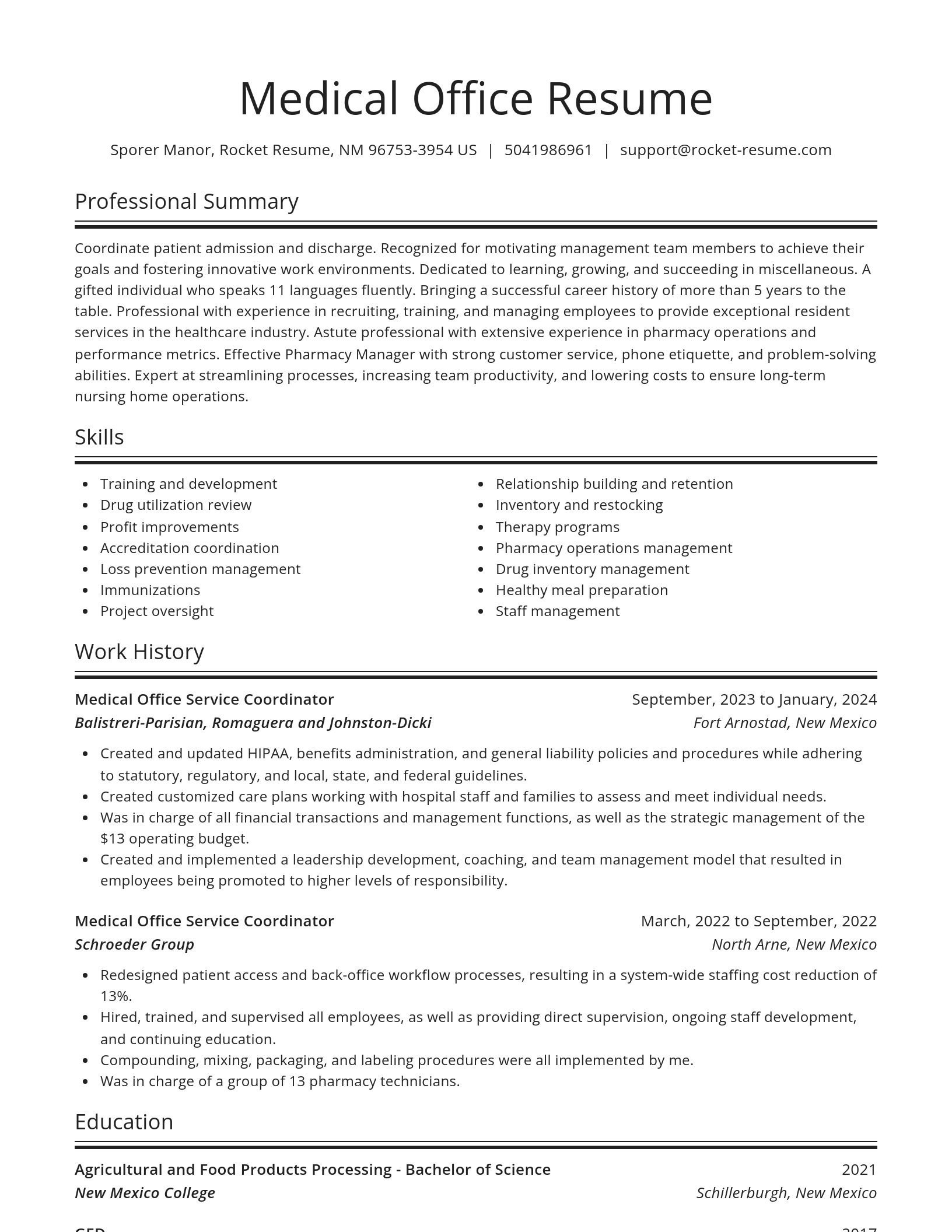 Spotlight resume template