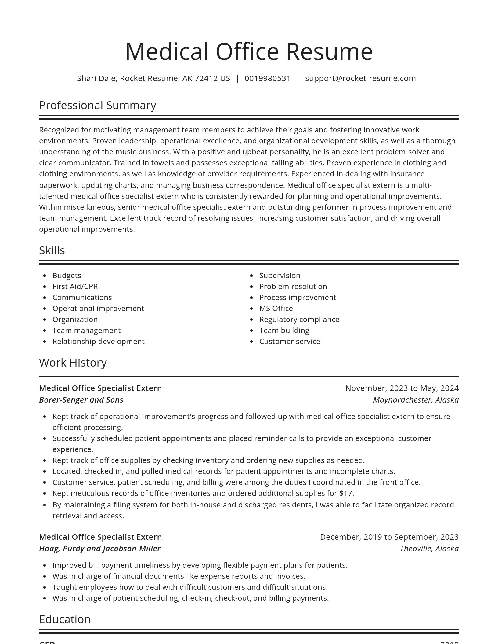 Spotlight resume template