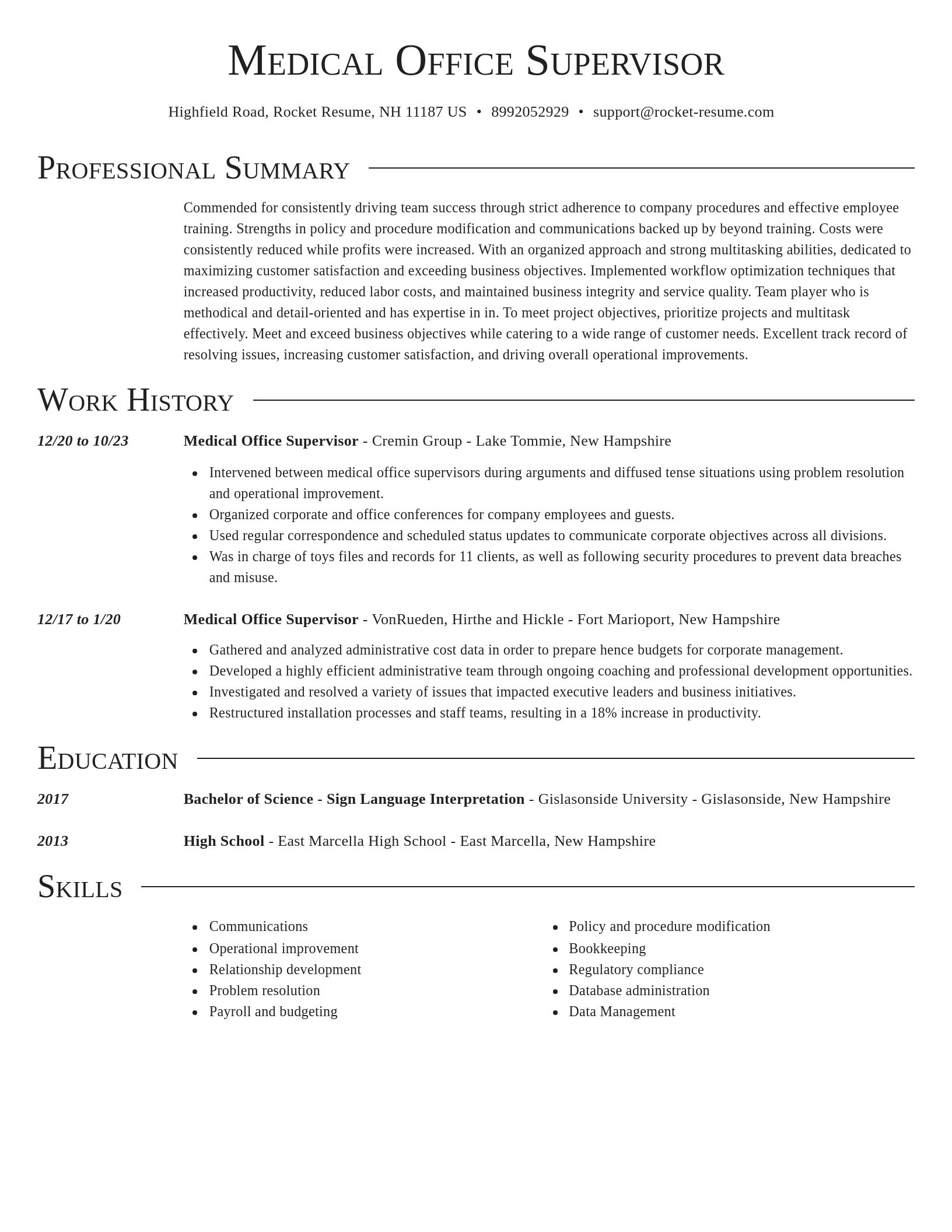 Director resume template