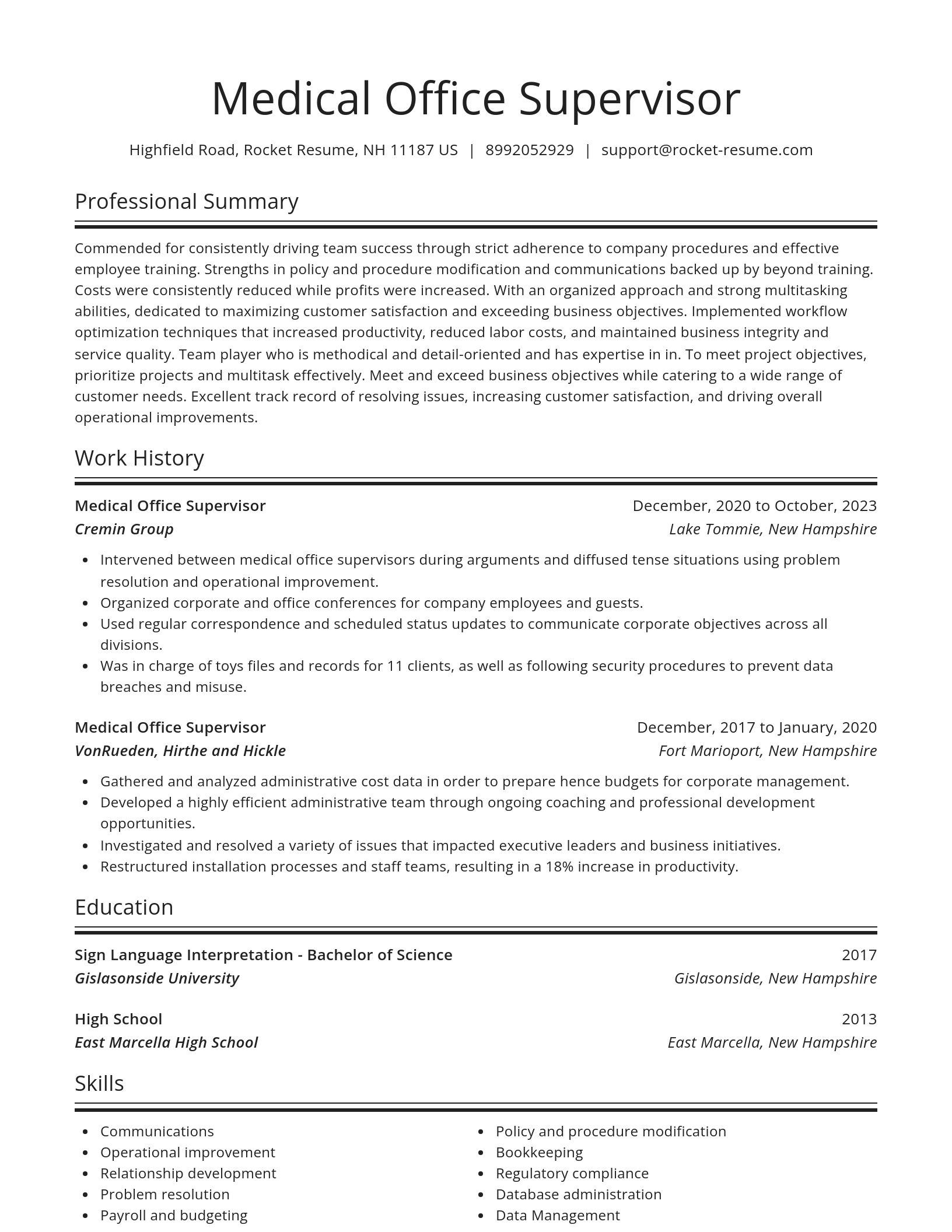 Spotlight resume template