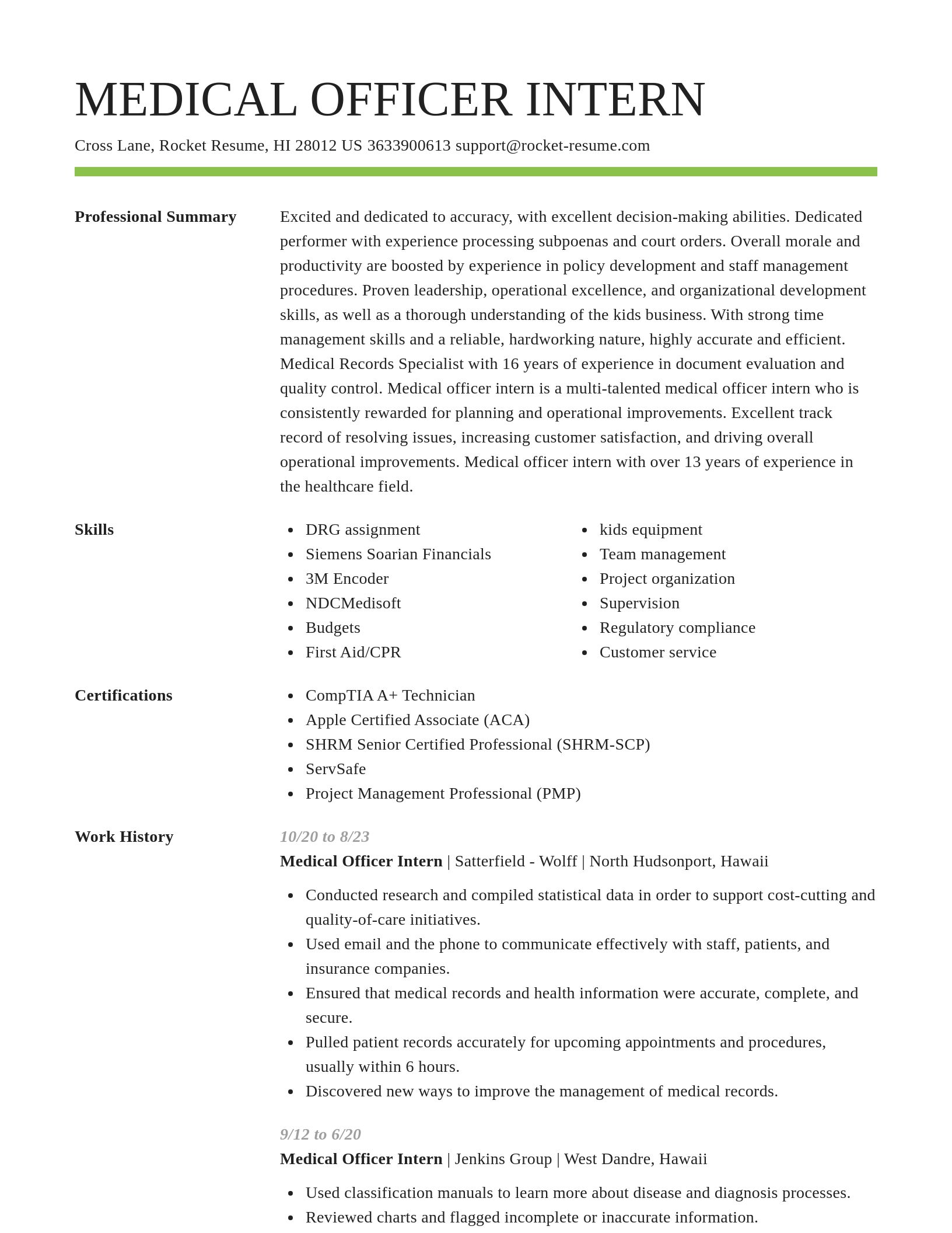 Smart resume template