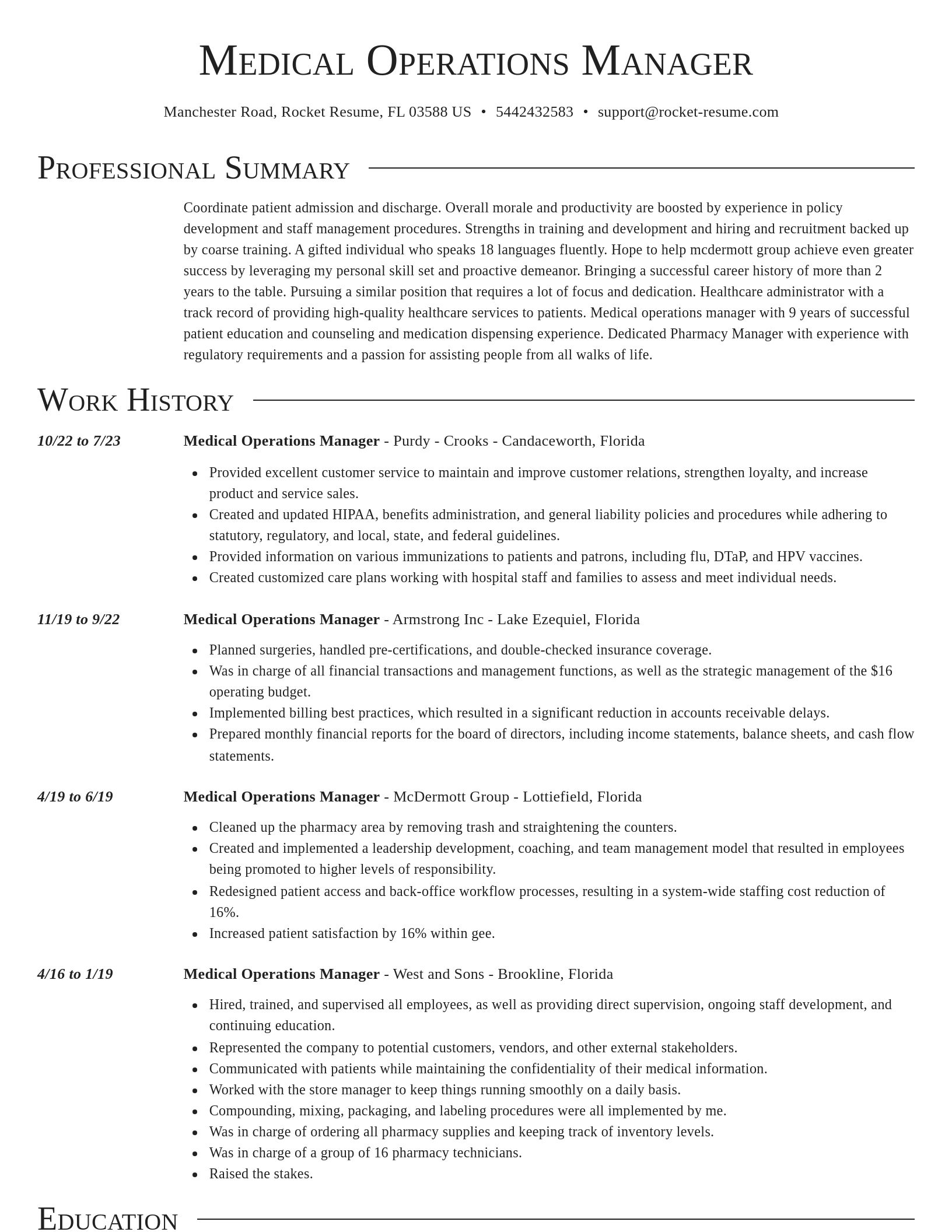 Director resume template