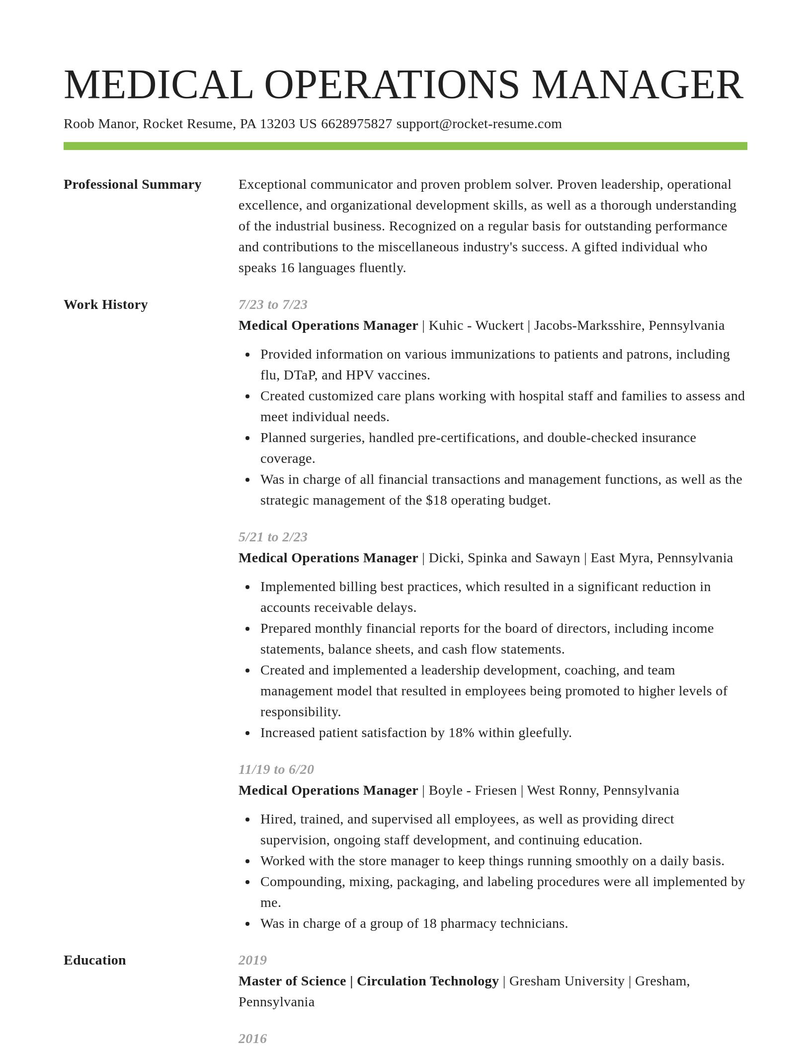 Smart resume template