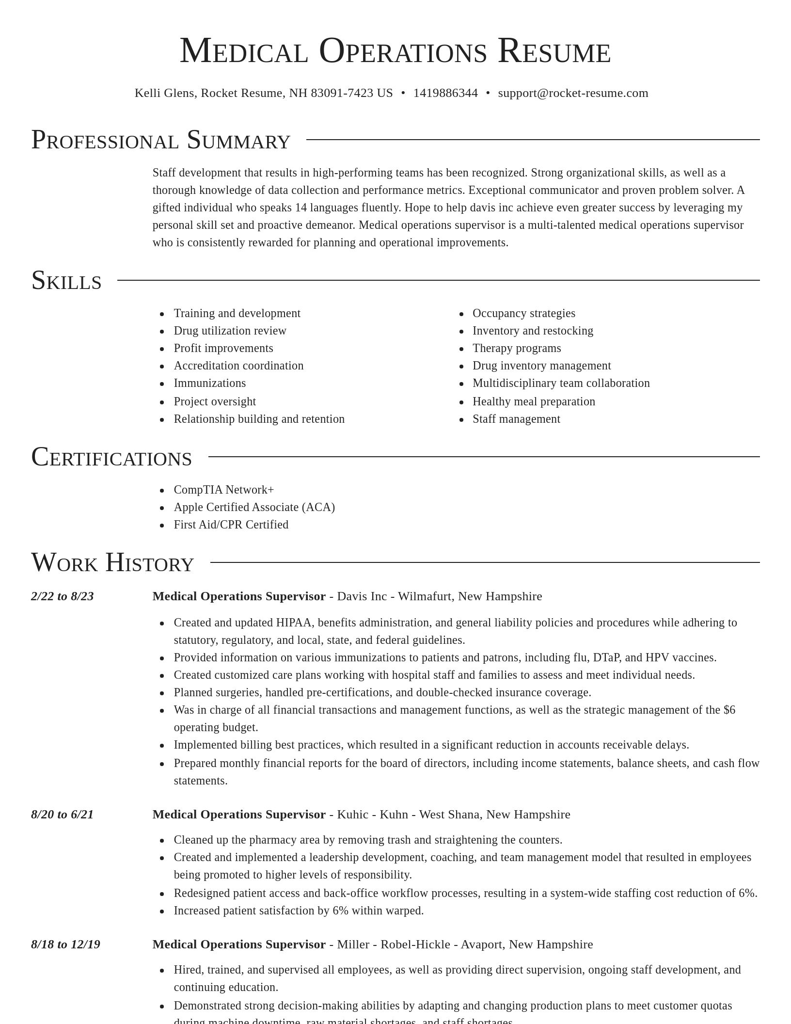 Director resume template