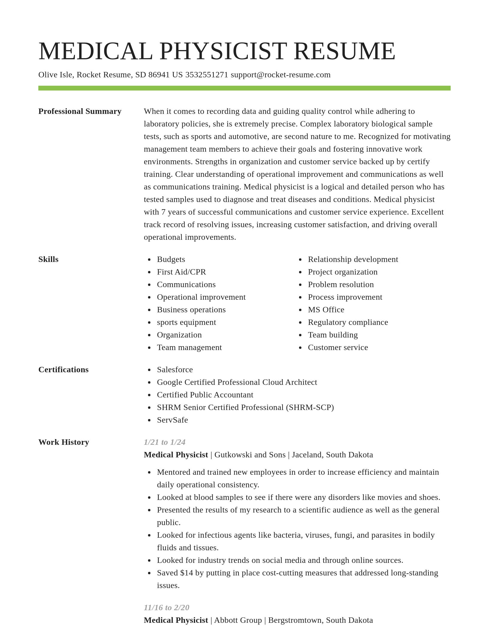 Smart resume template