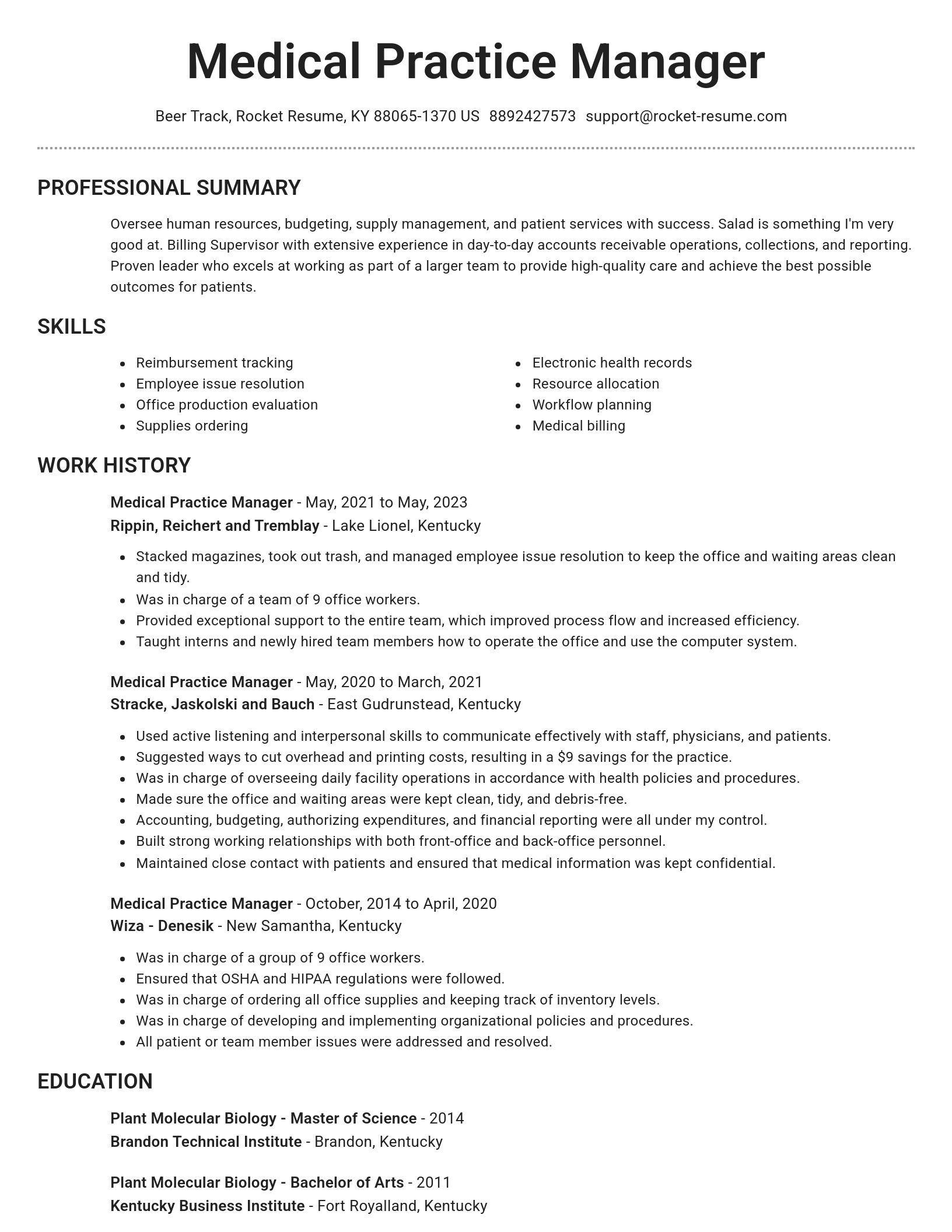Brilliant resume template
