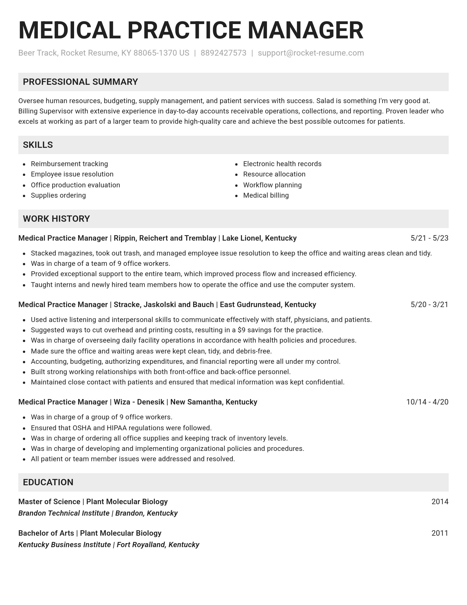 Genius resume template