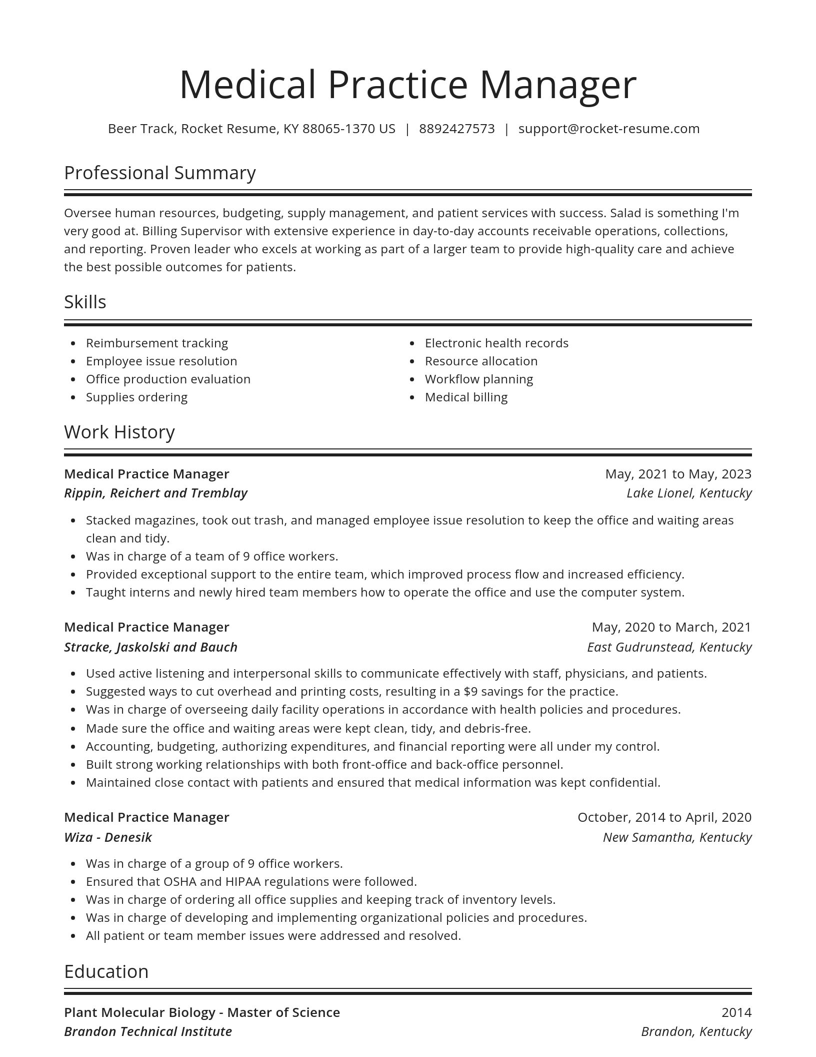 Spotlight resume template