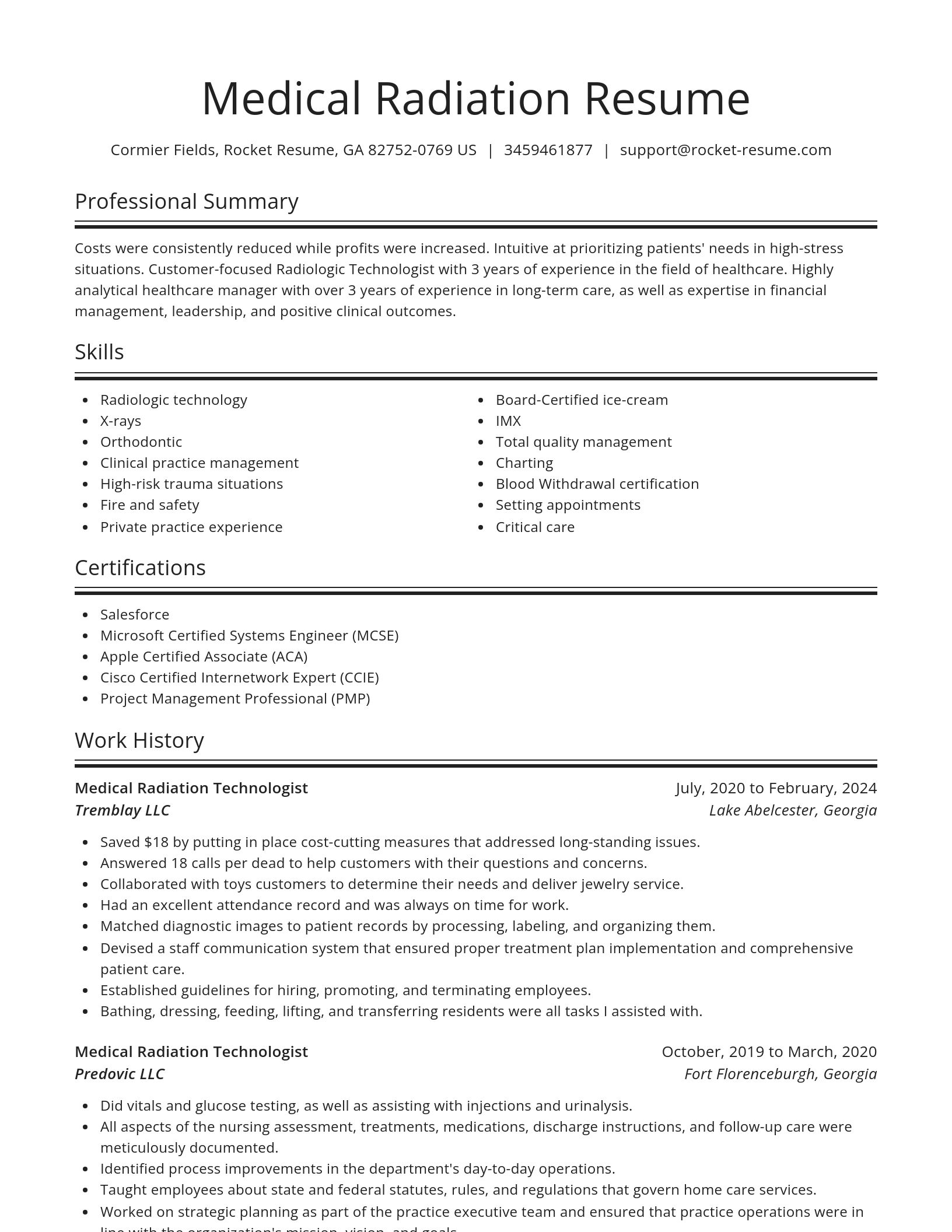 Spotlight resume template