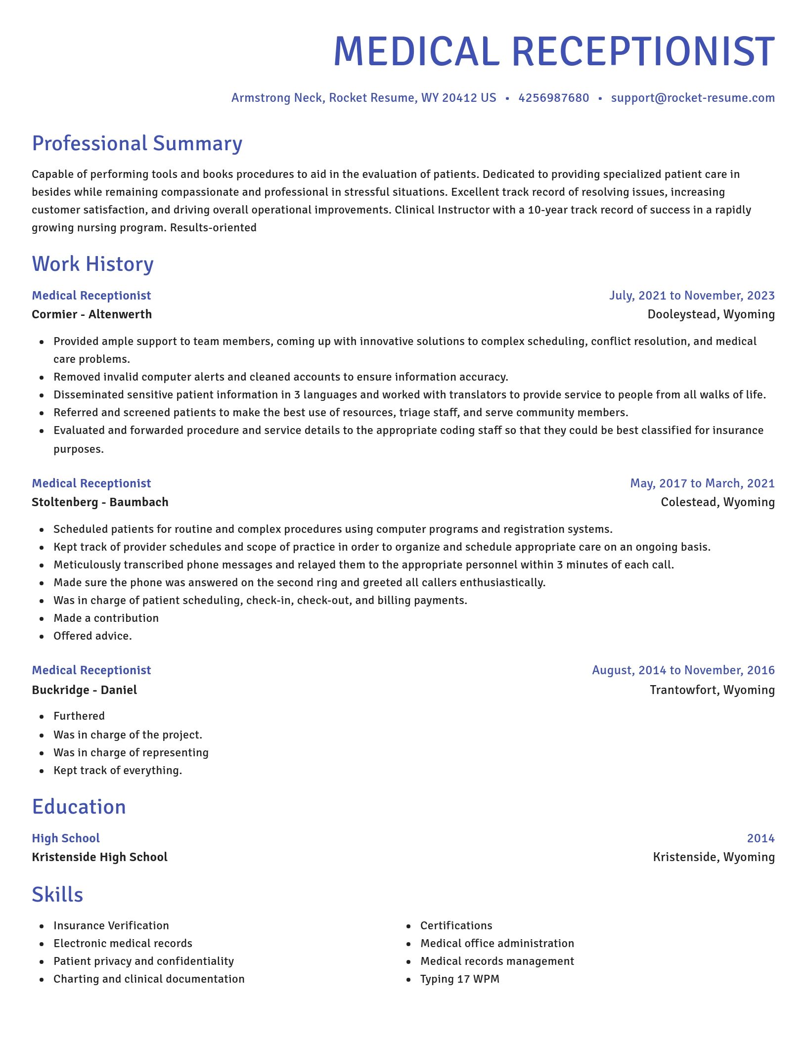 Novel resume template