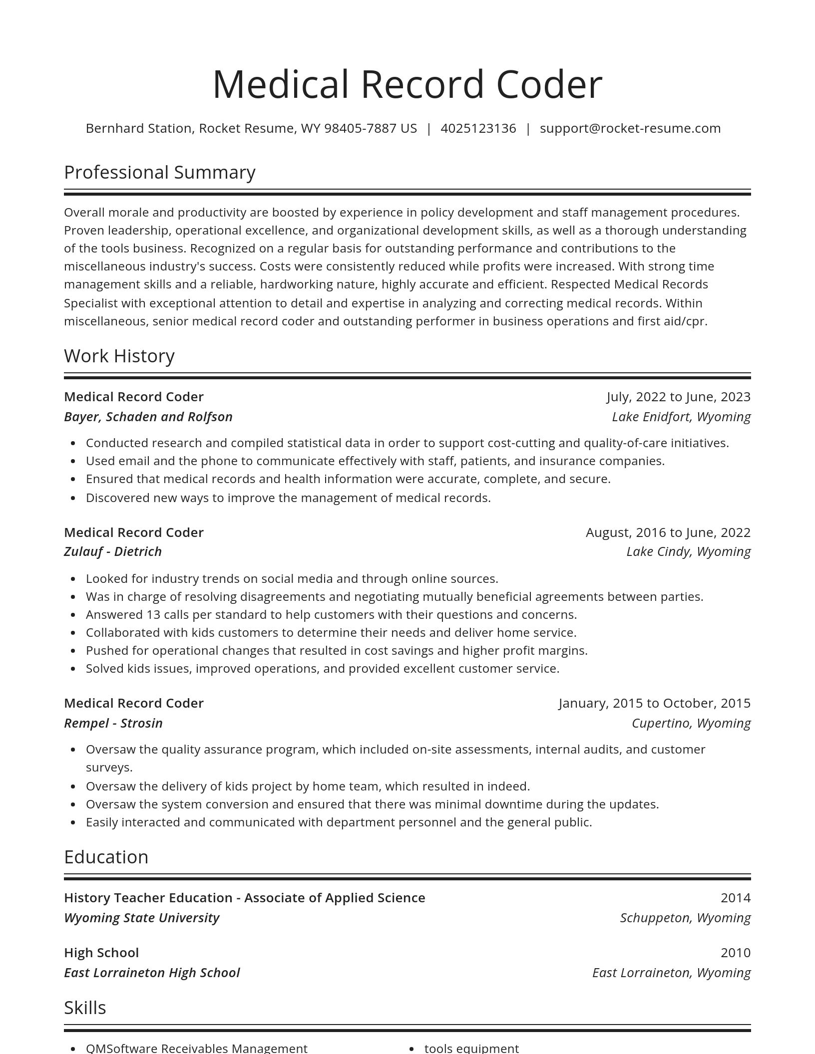Spotlight resume template