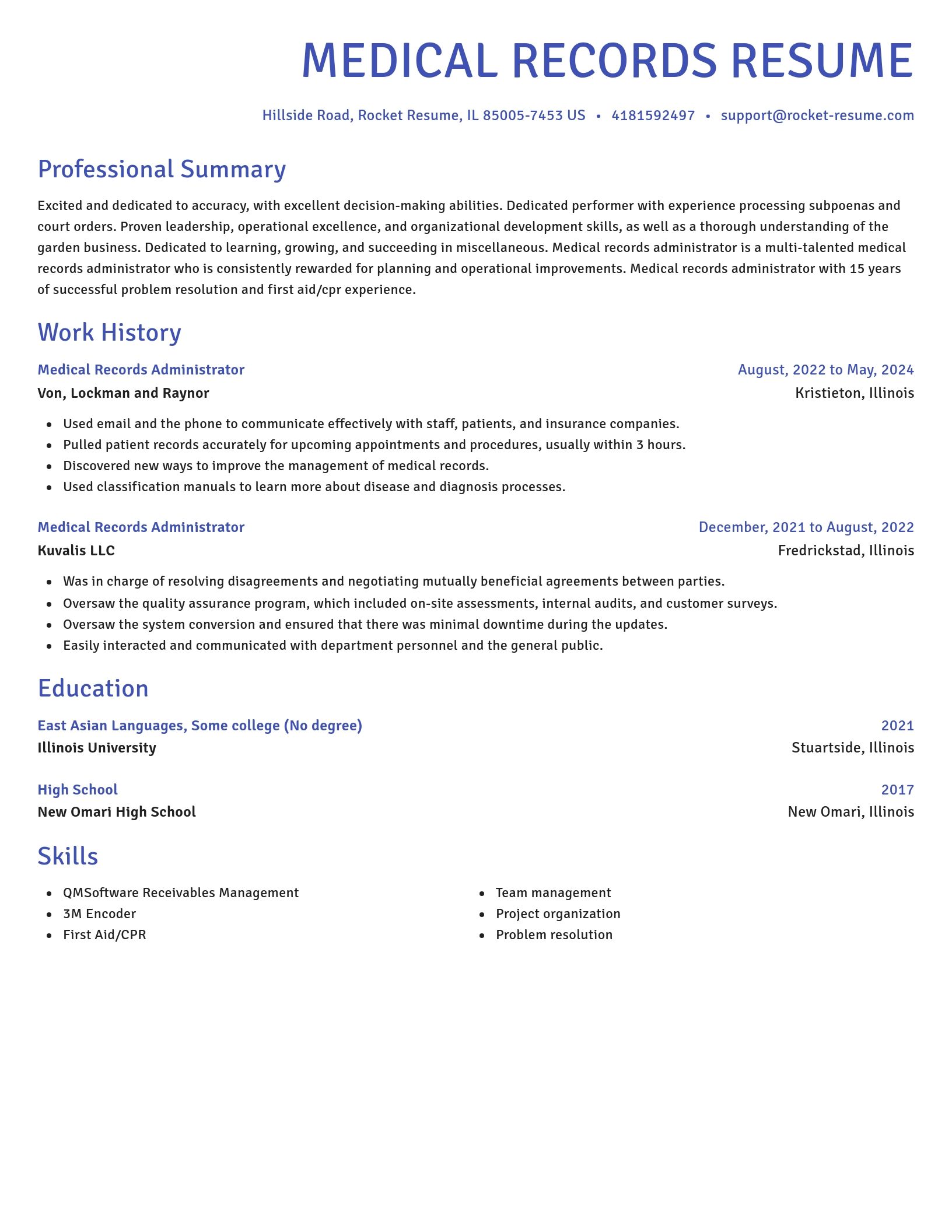 Novel resume template