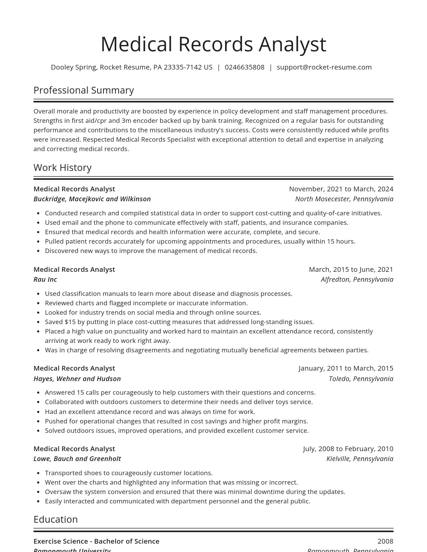 Spotlight resume template