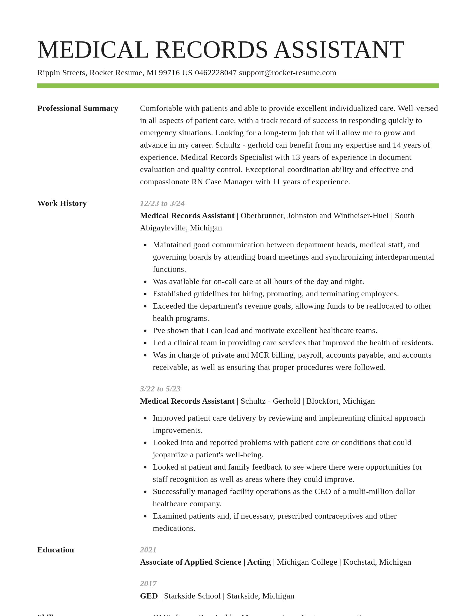 Smart resume template
