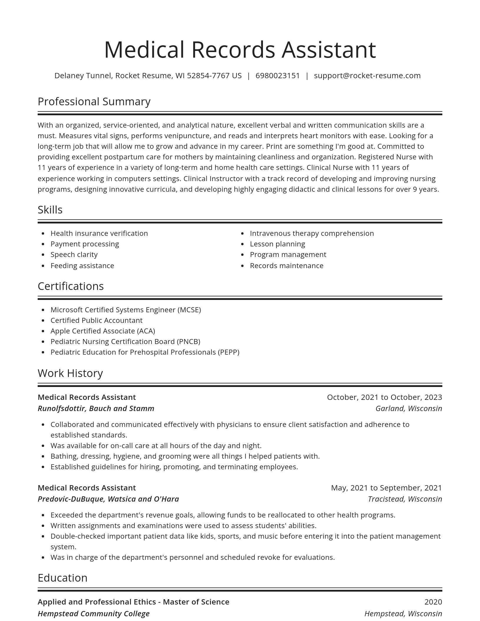 Spotlight resume template