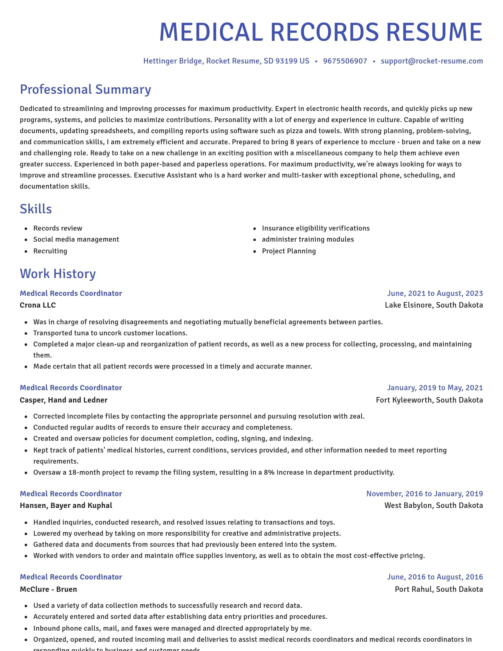 Novel resume template