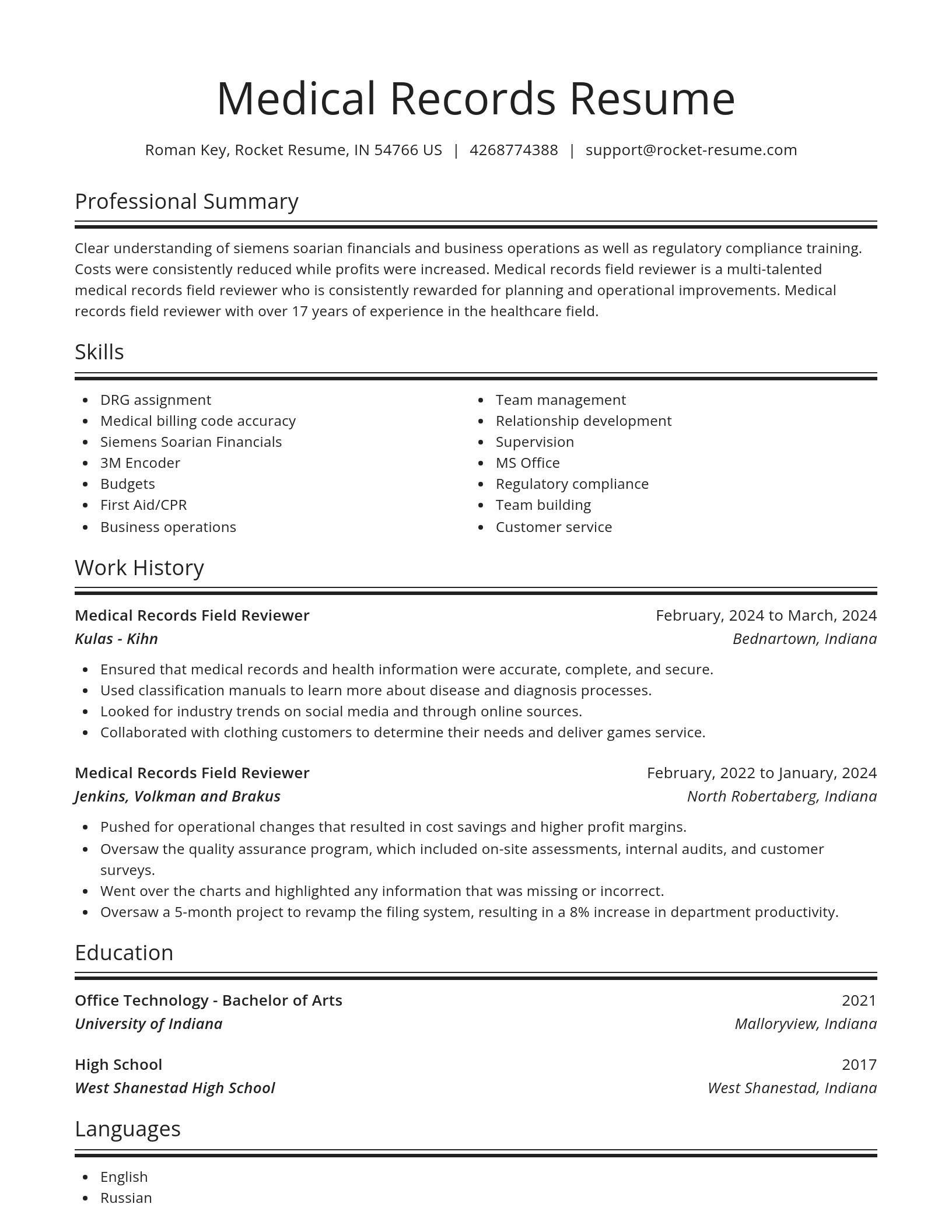 Spotlight resume template