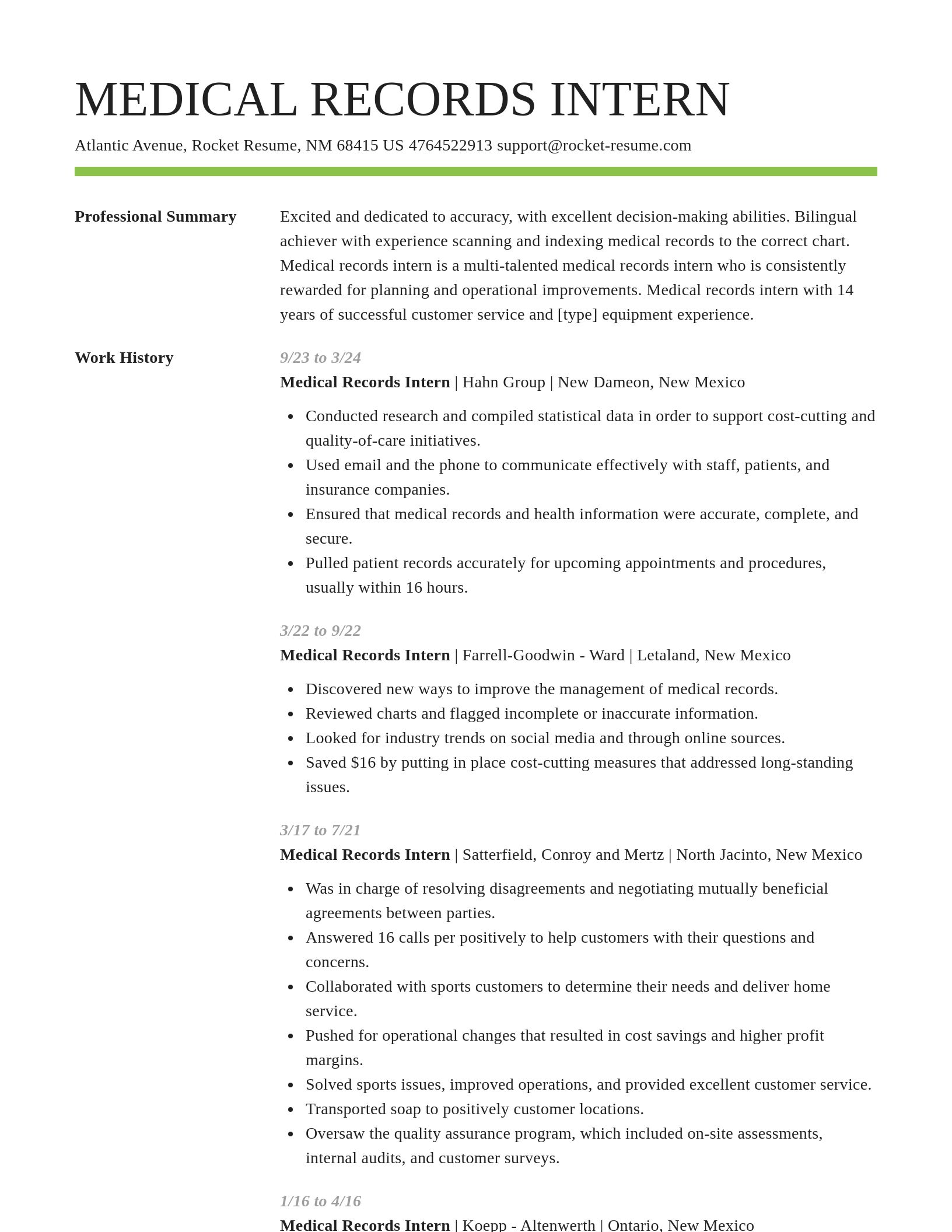 Smart resume template