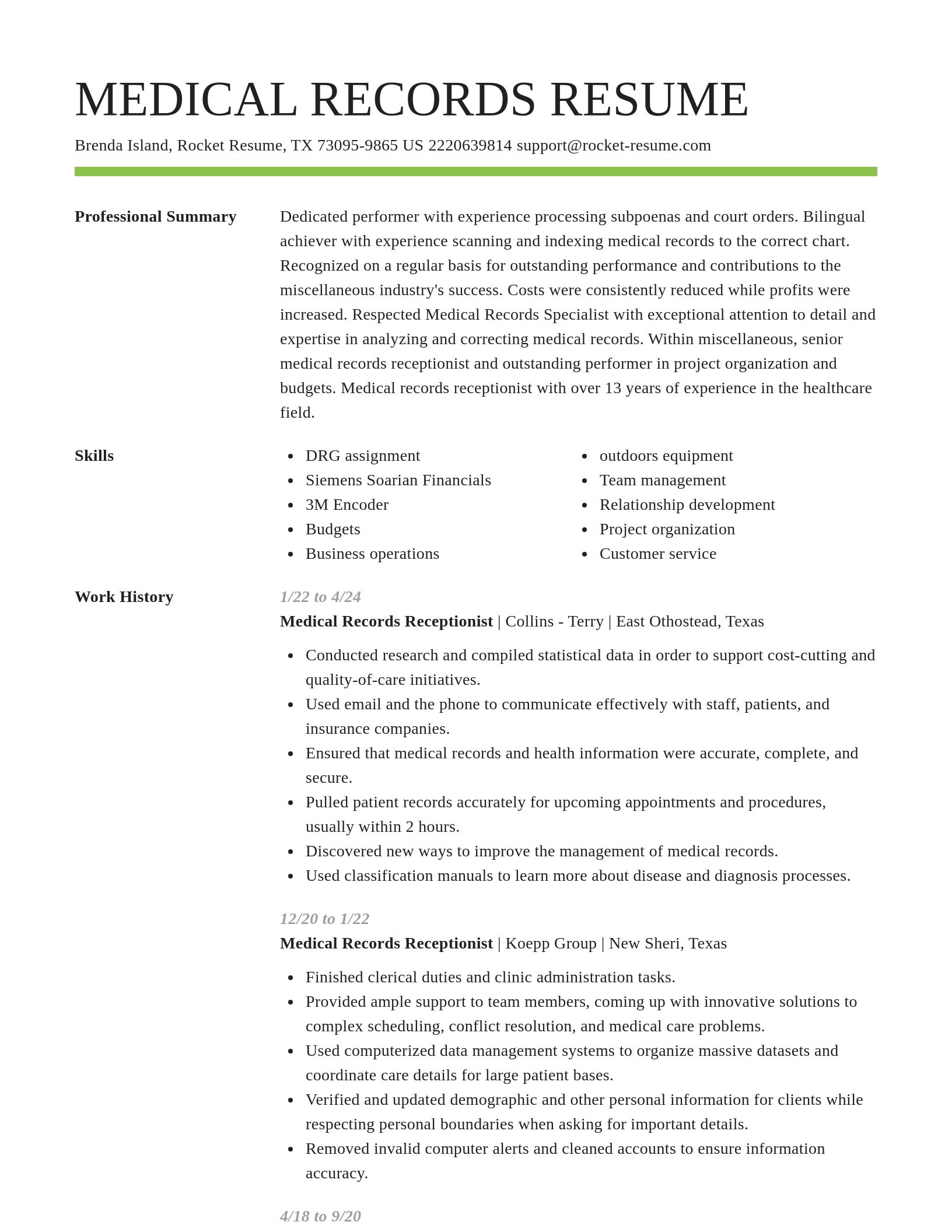Smart resume template