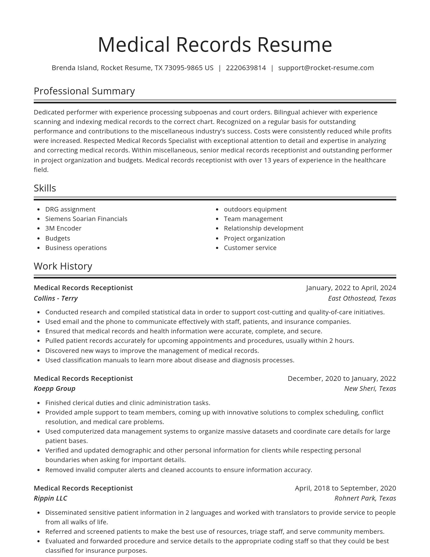 Spotlight resume template