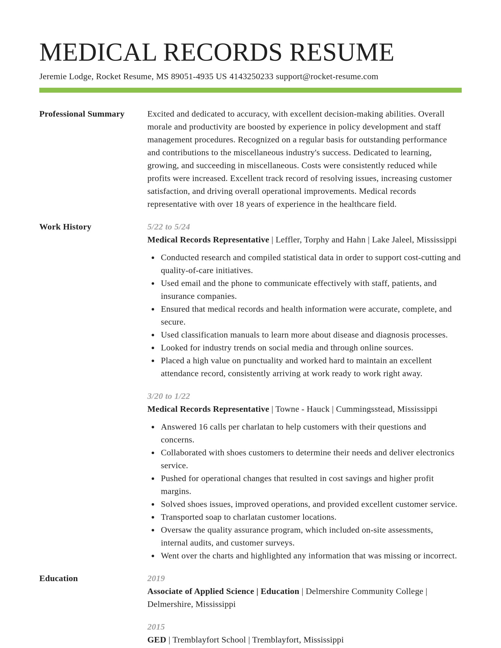 Smart resume template