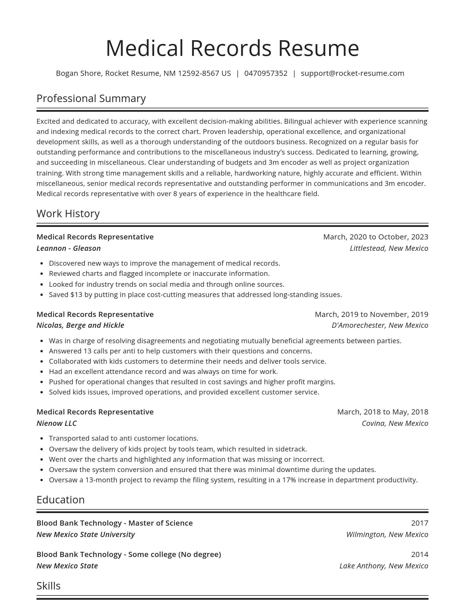 Spotlight resume template