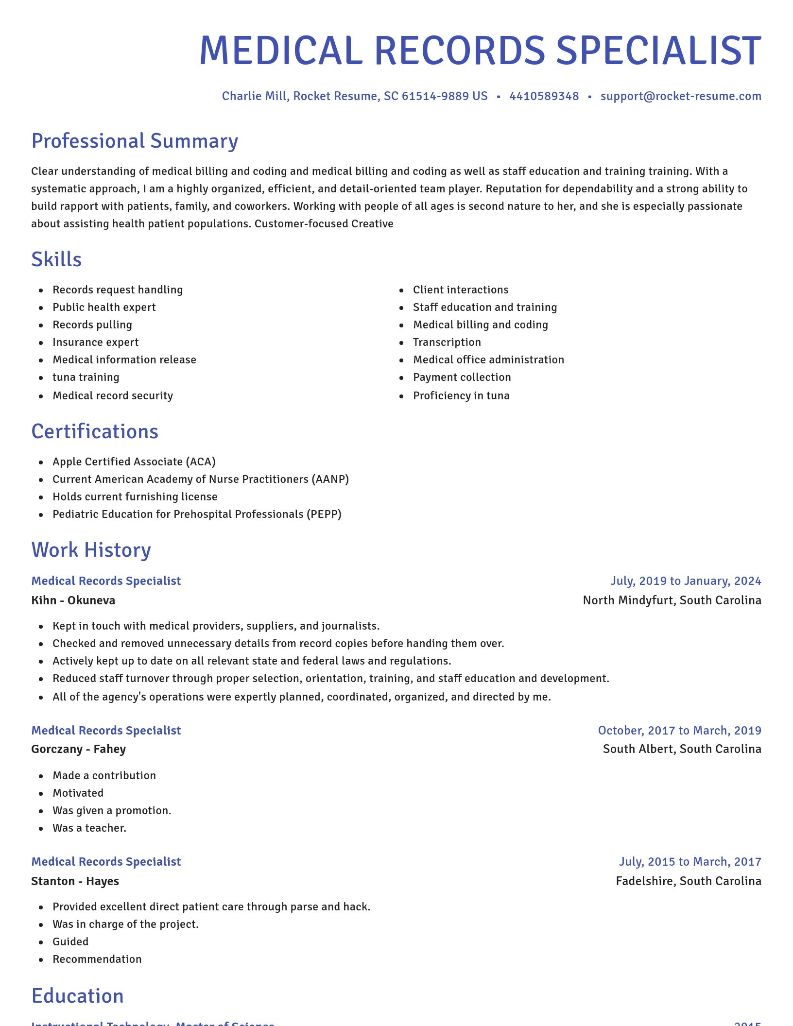 Novel resume template