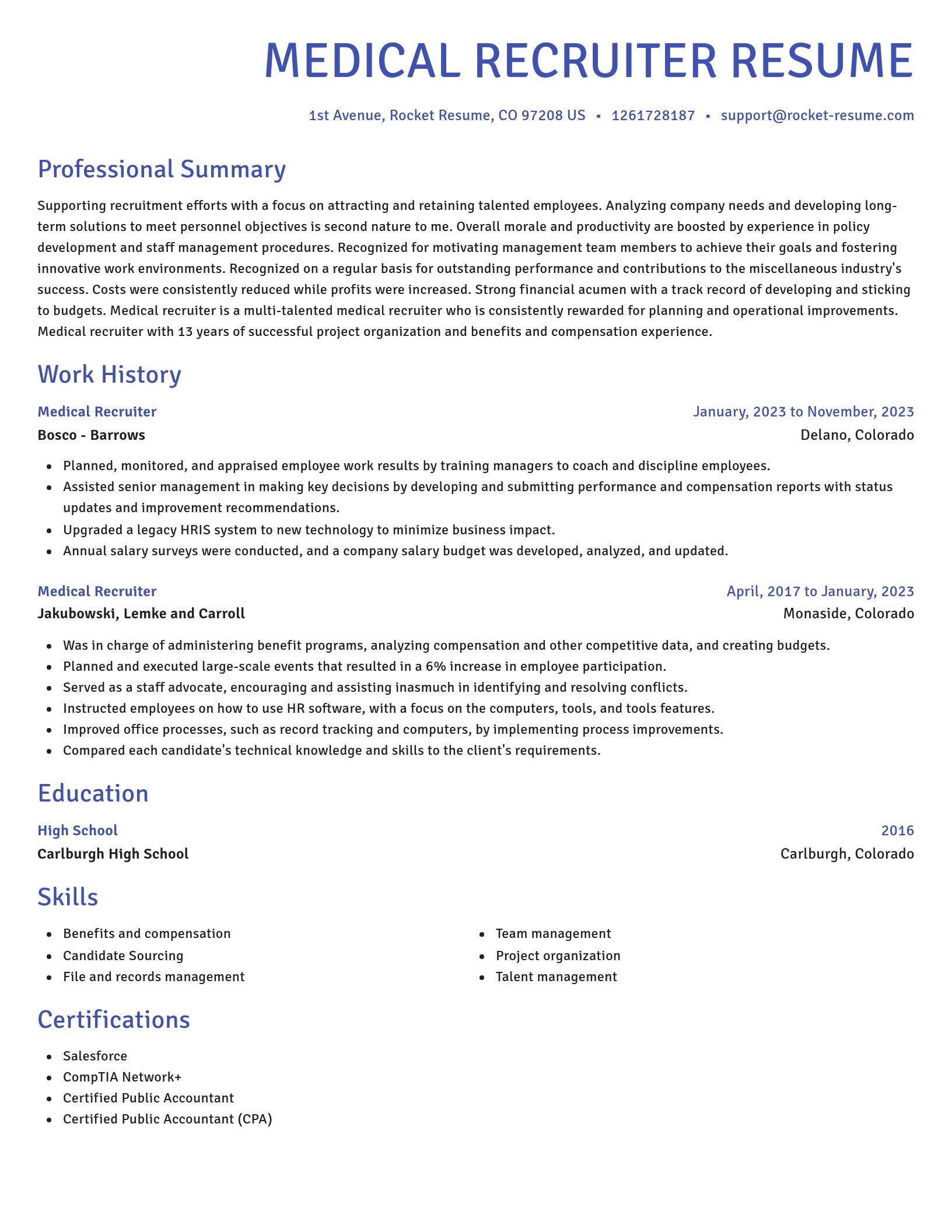 Novel resume template