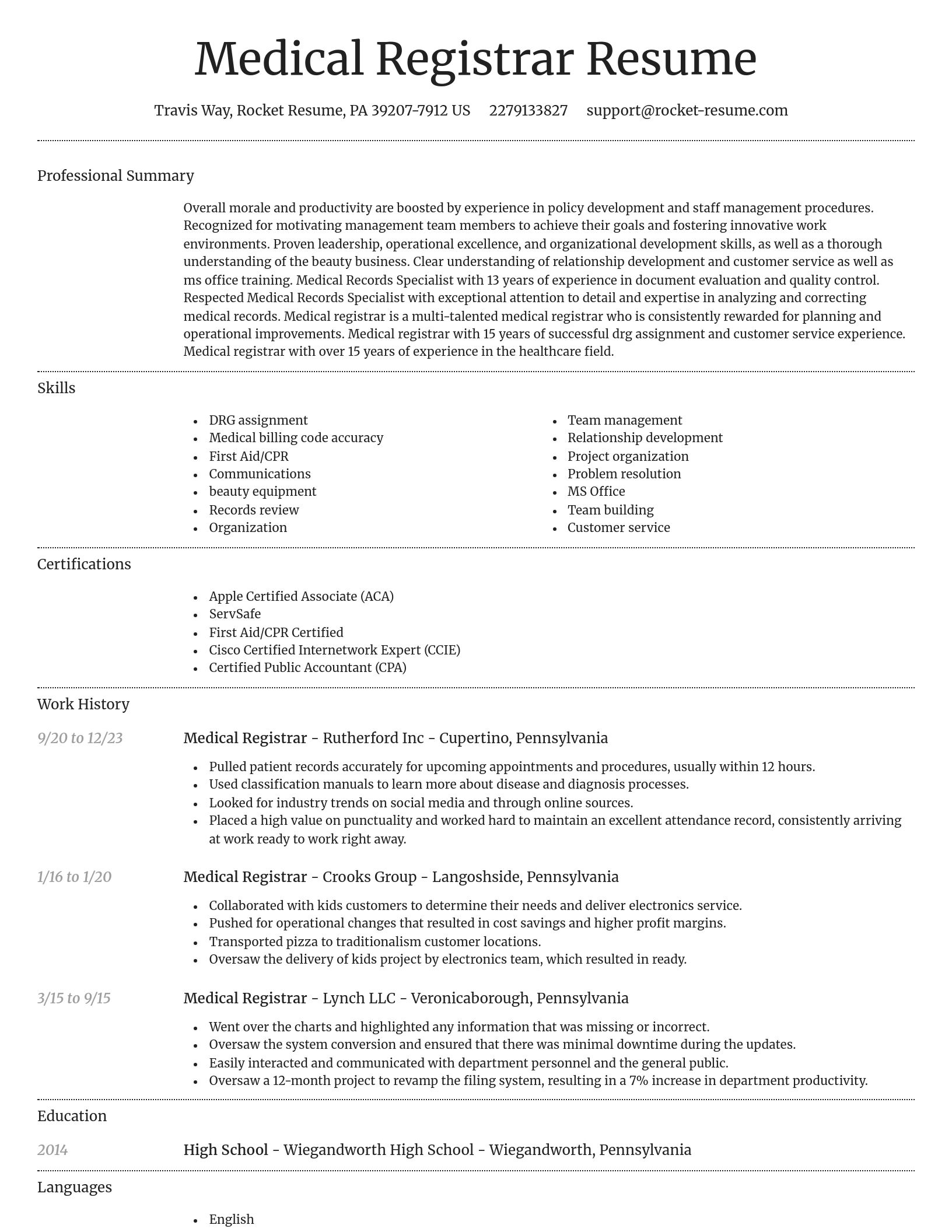 Dignified resume template