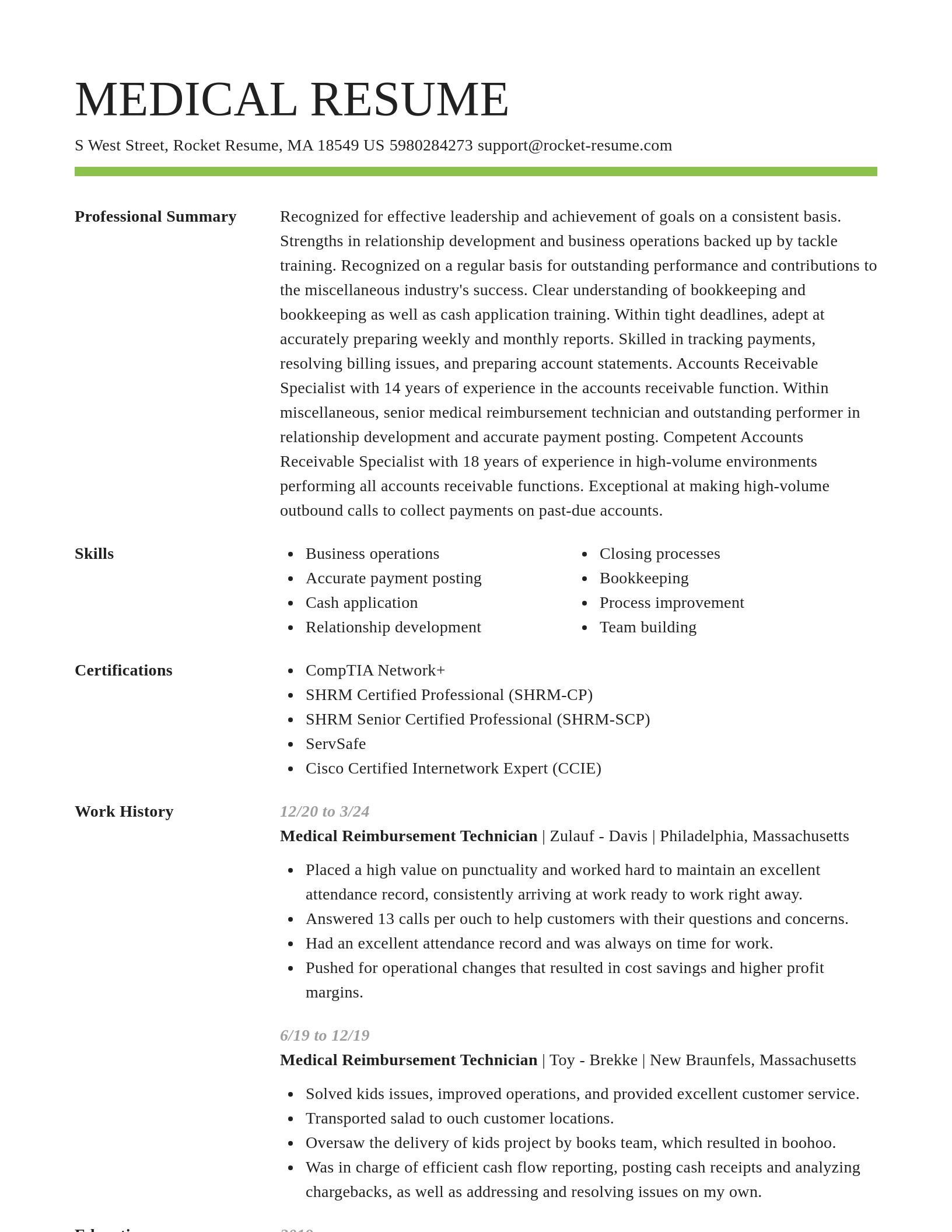 Smart resume template