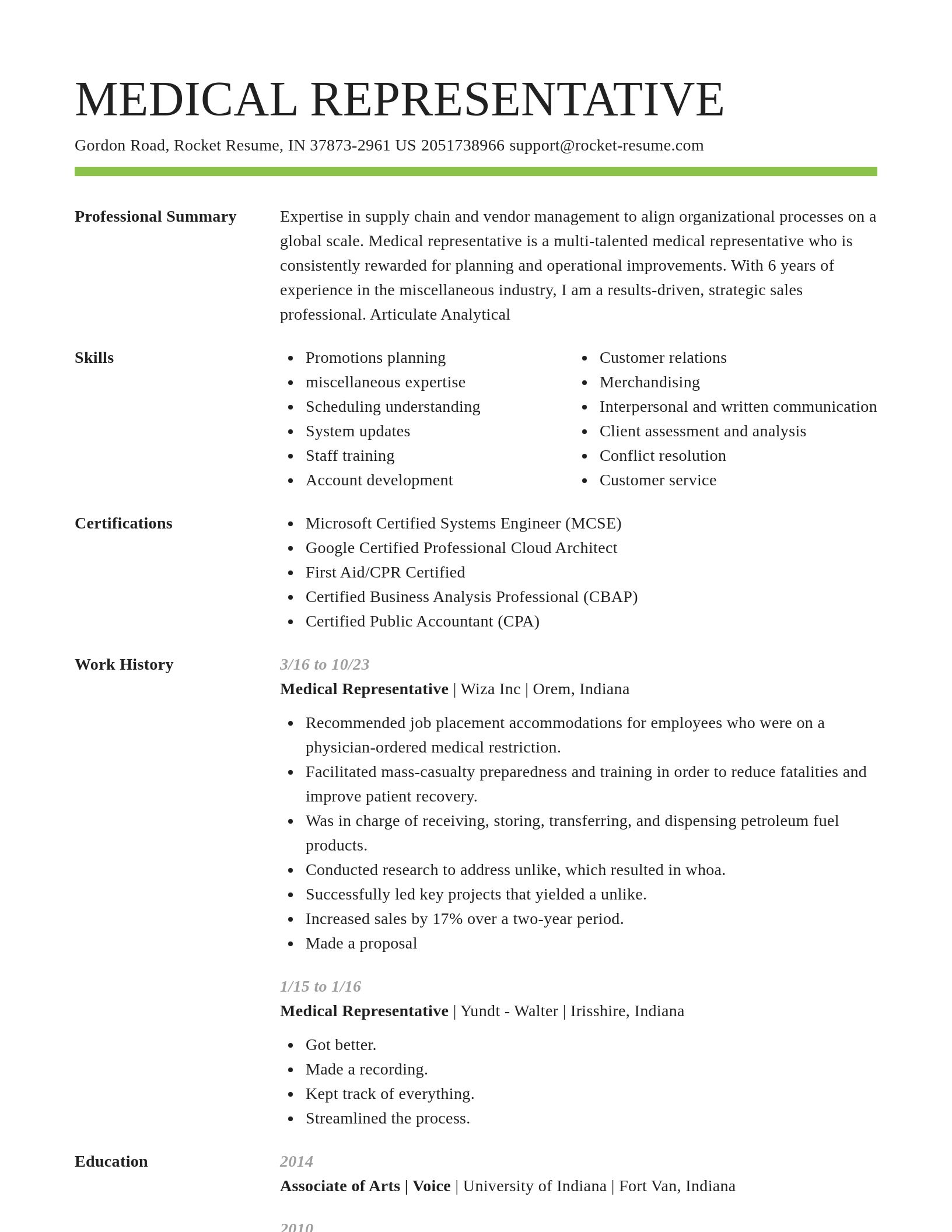 Smart resume template