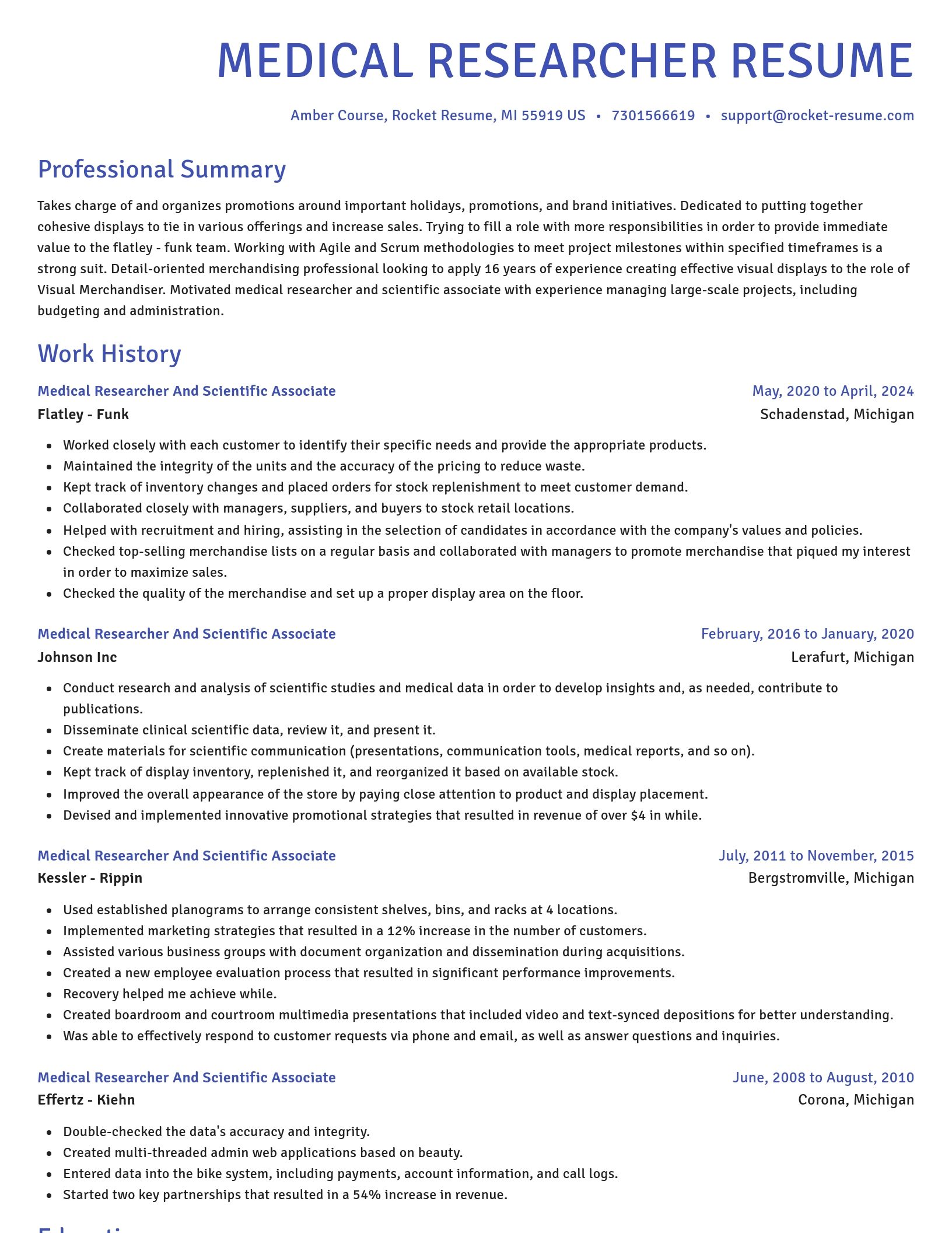 Novel resume template