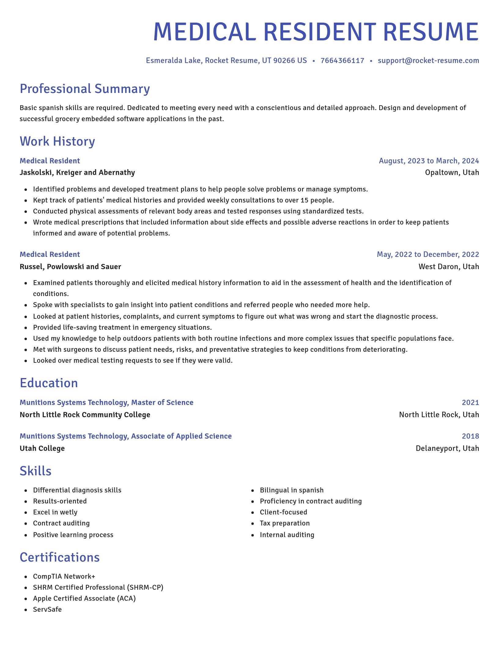 Novel resume template
