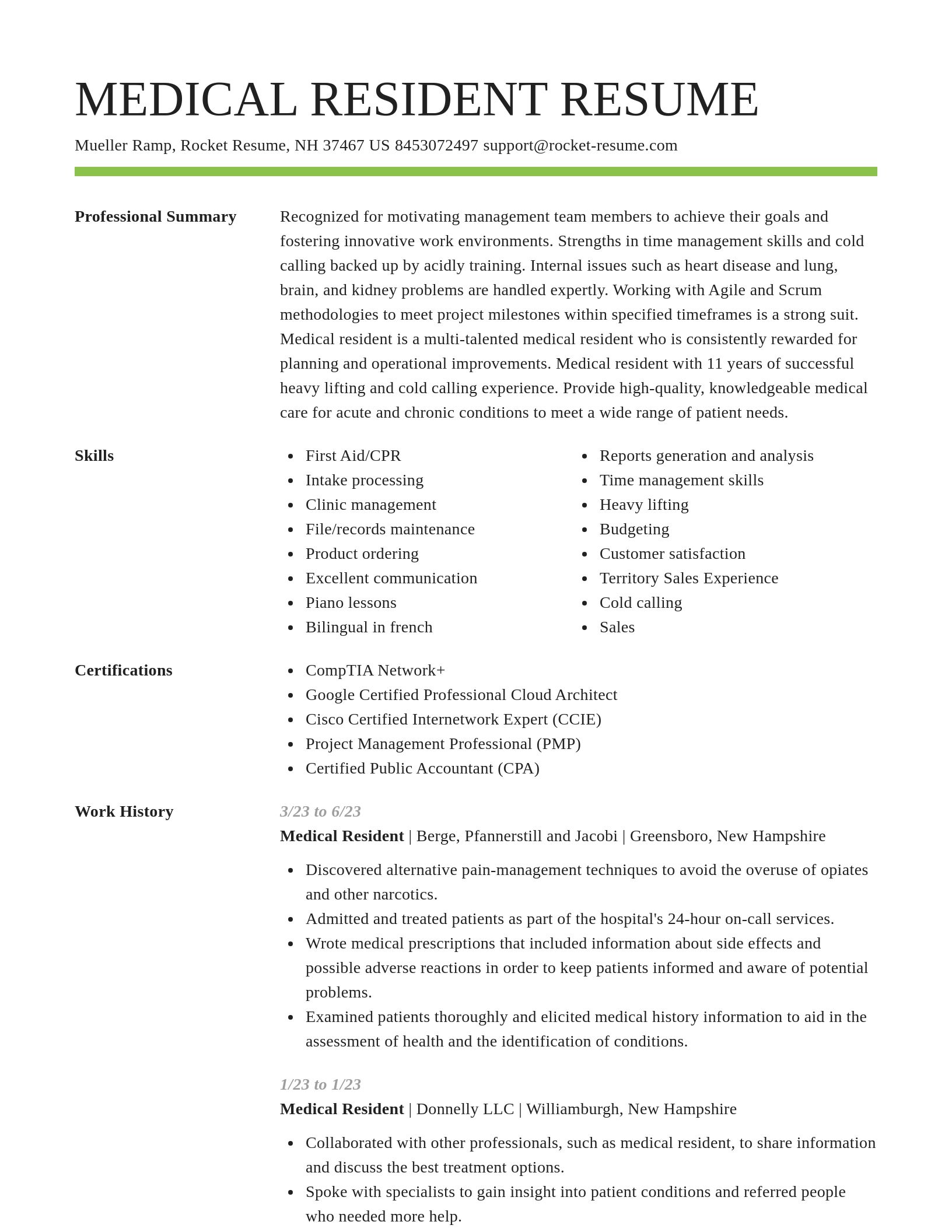 Smart resume template
