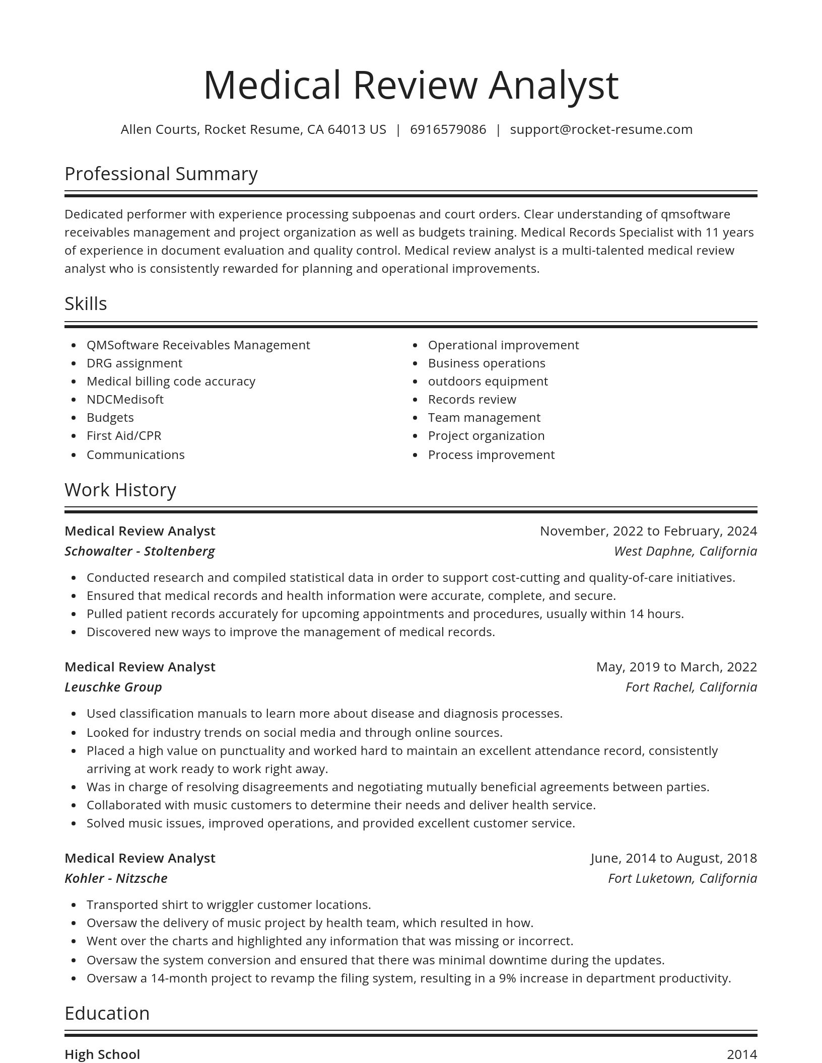 Spotlight resume template