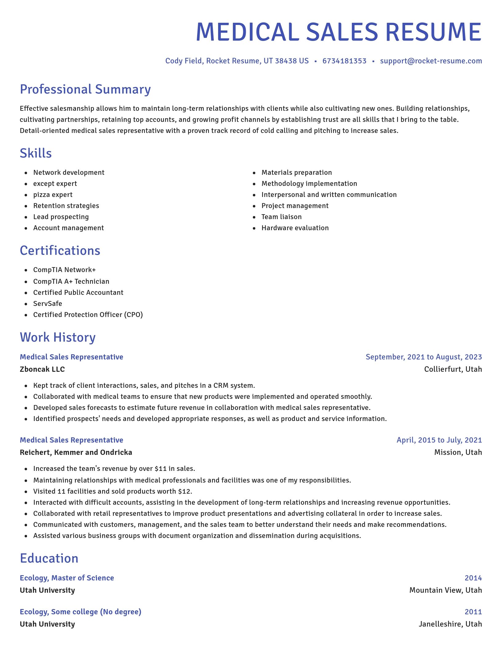 Novel resume template