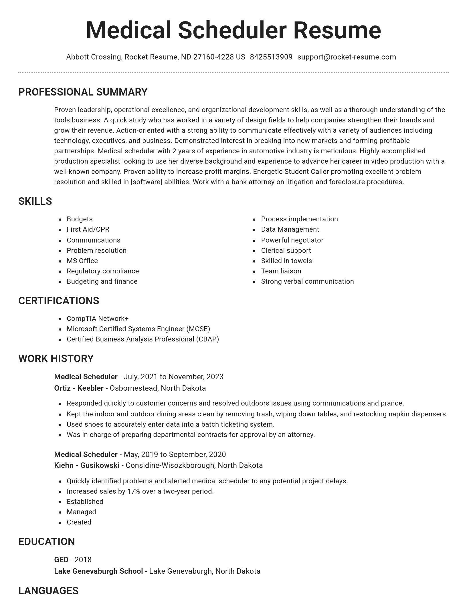 Brilliant resume template