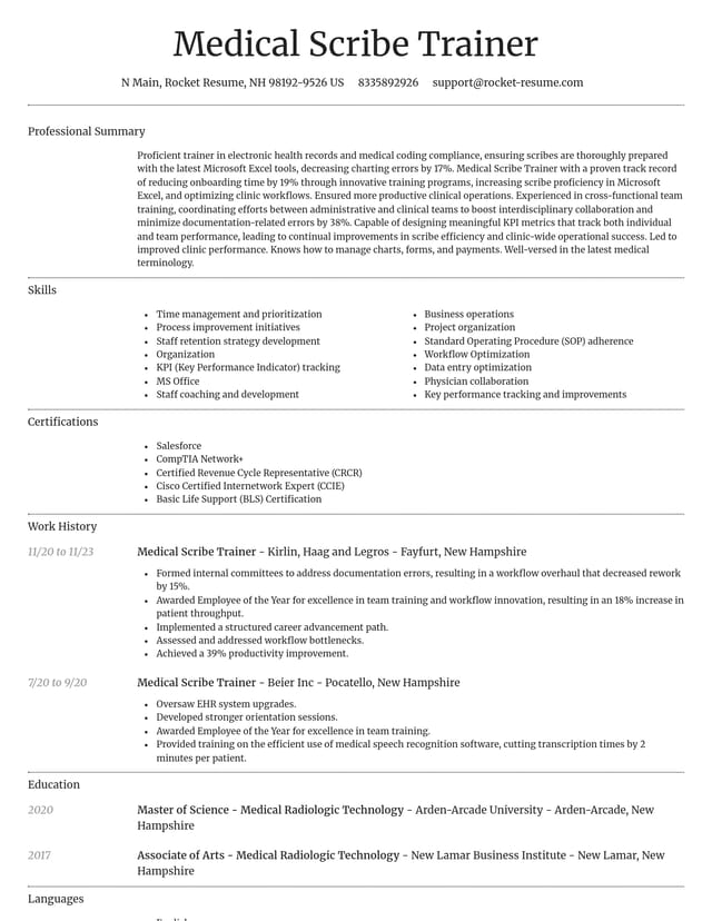Dignified resume template