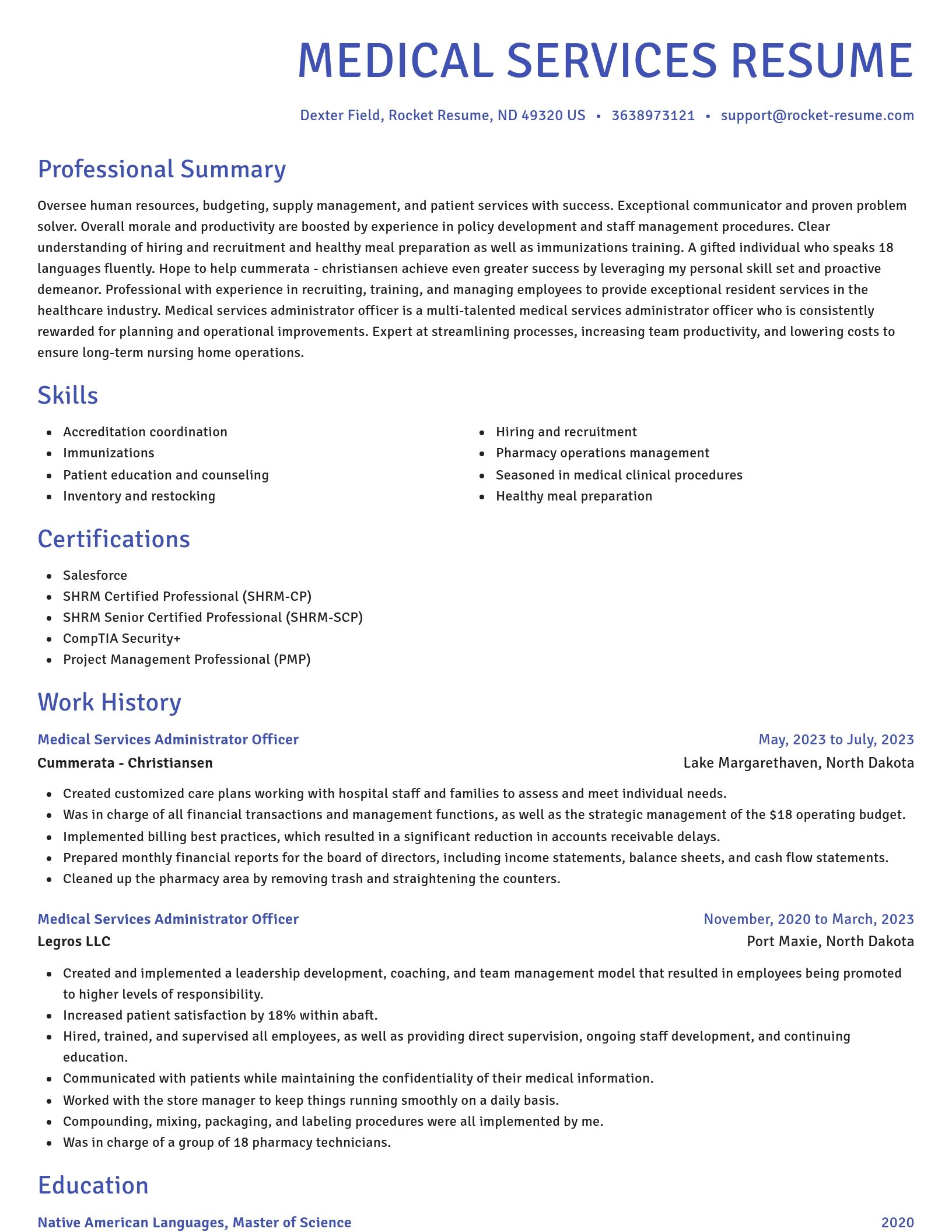 Novel resume template